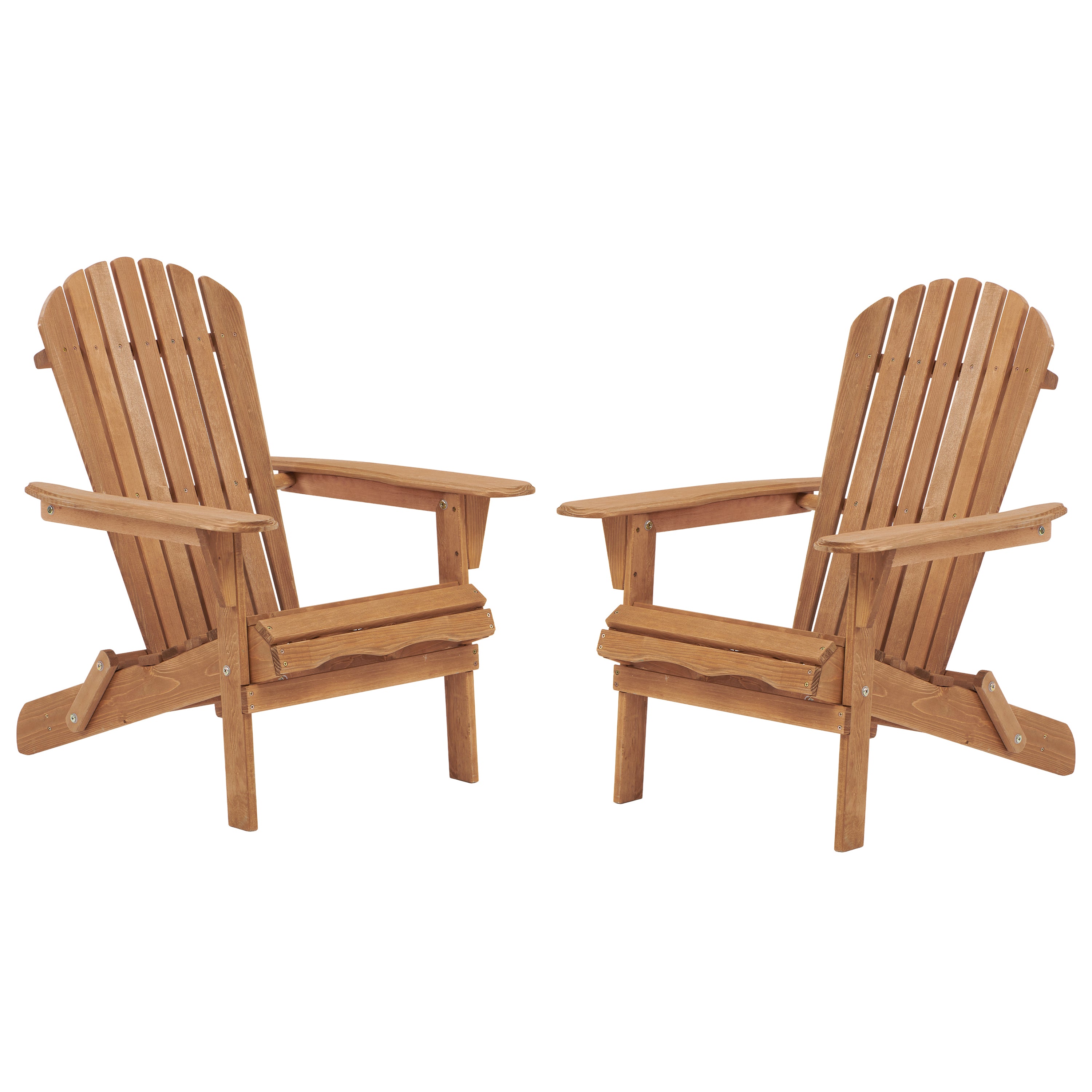 Outdoor Wooden Folding Adirondack Chair, Set of 2