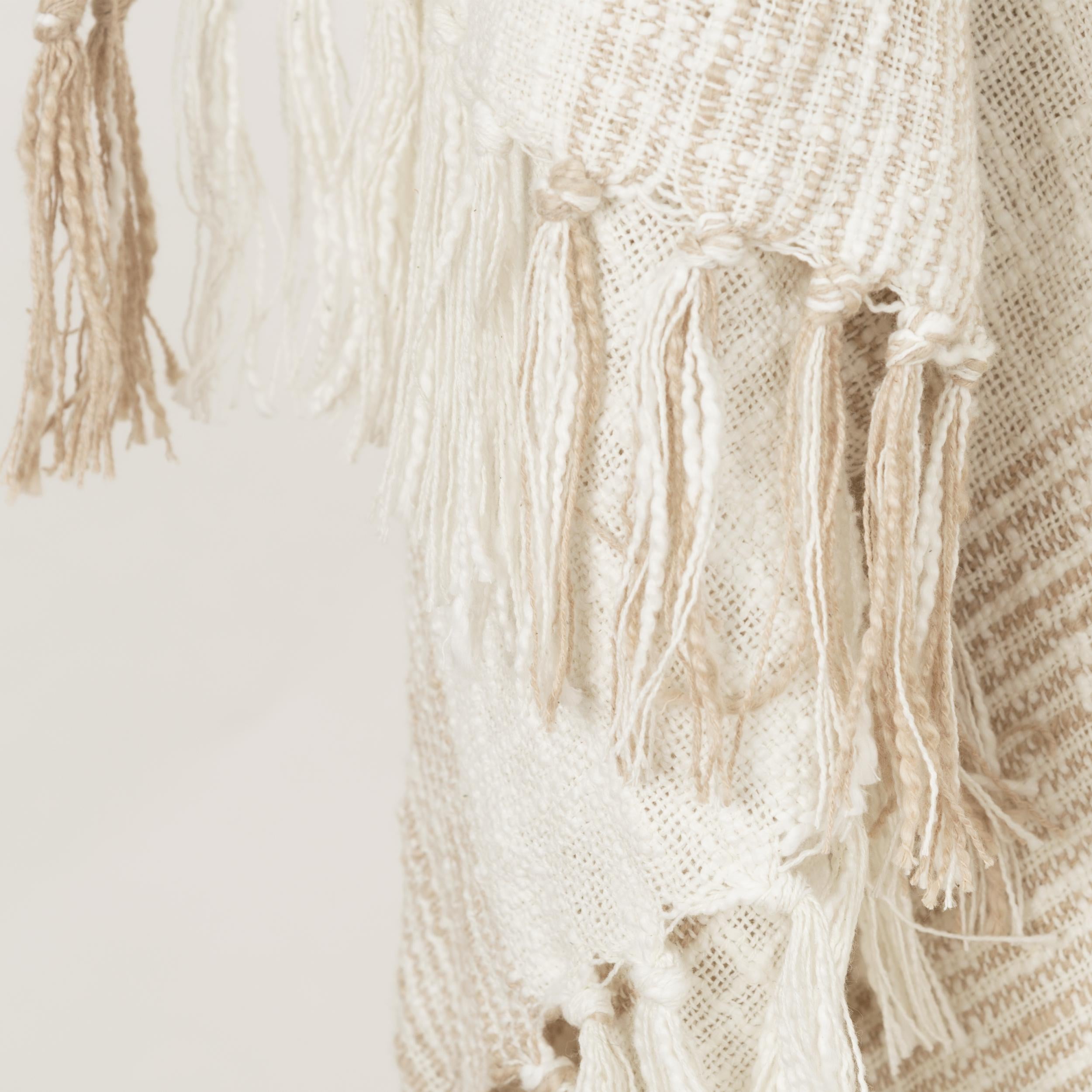 Stripe 100% Woven Textured Cotton Throw