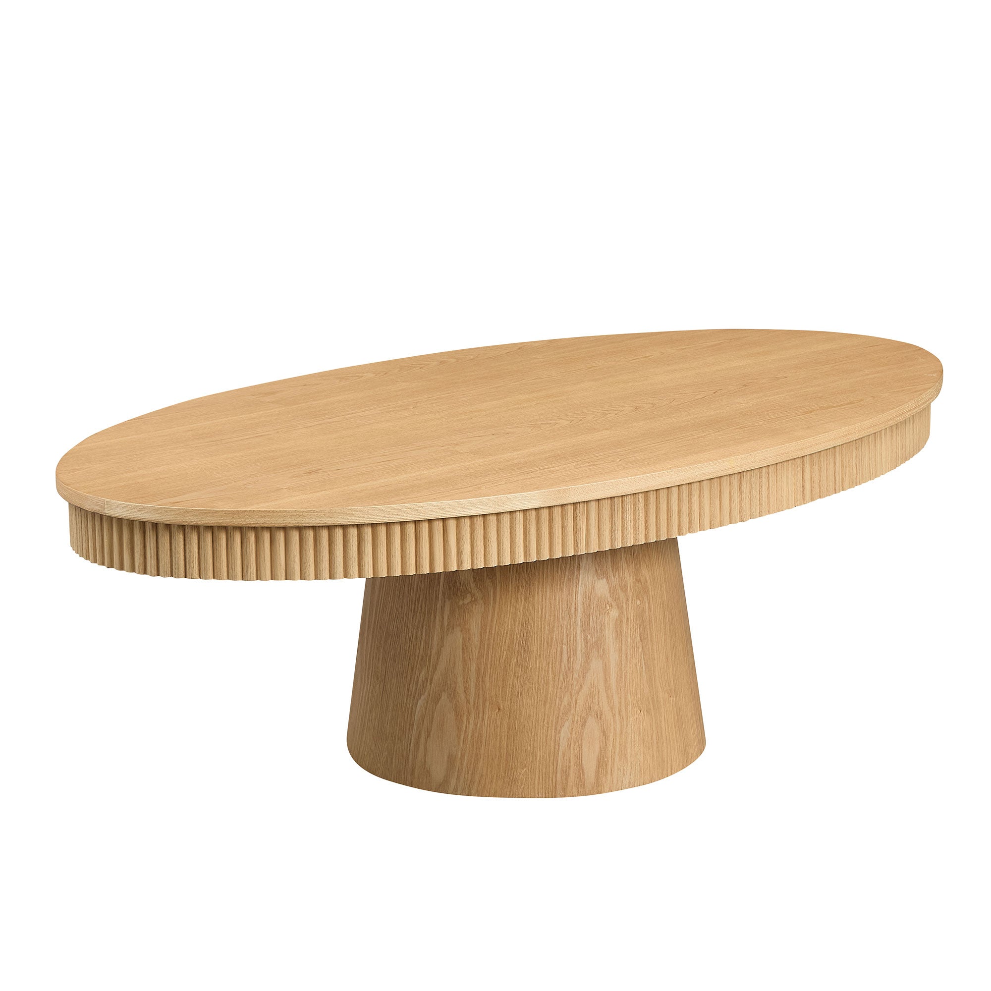 Fluted Oval Pedestal Coffee Table