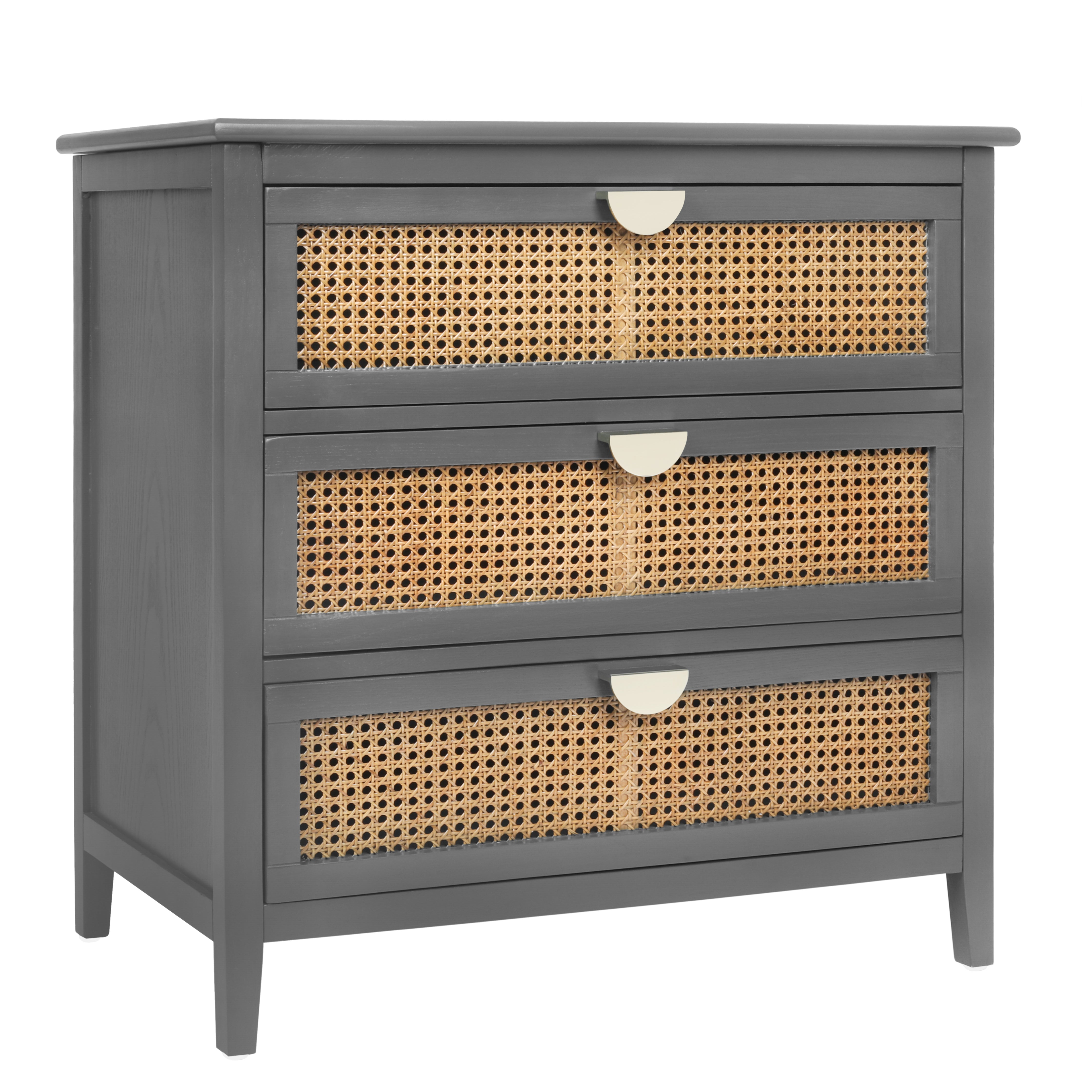3 Drawer Cabinet with Natural Rattan Drawers