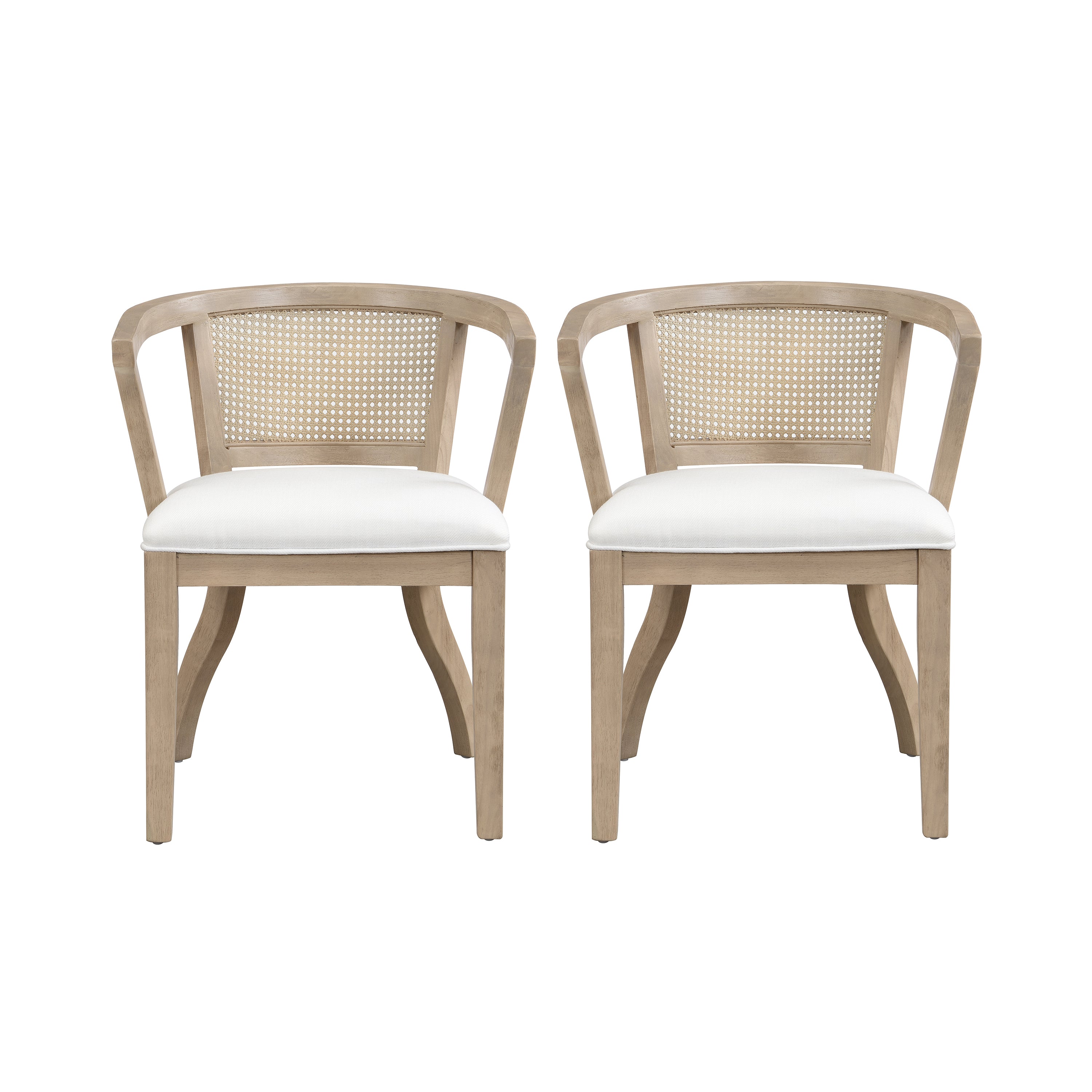 Rattan Barrel Dining Chair, Set of 2