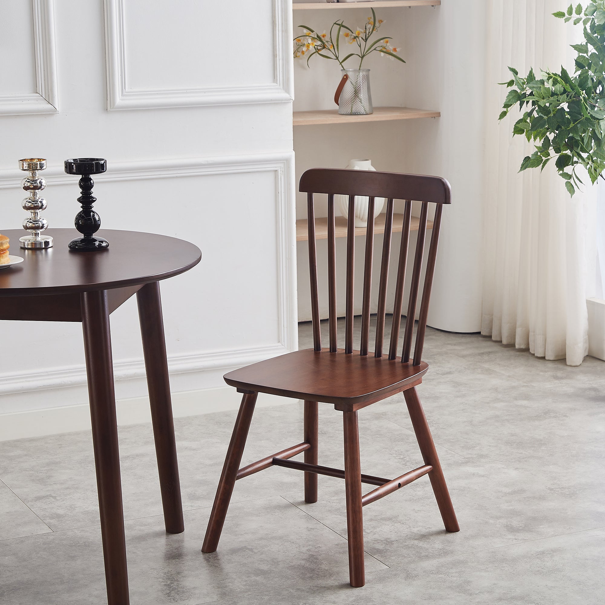 Modern Farmhouse Spindle Back Dining Chairs, Set of 4