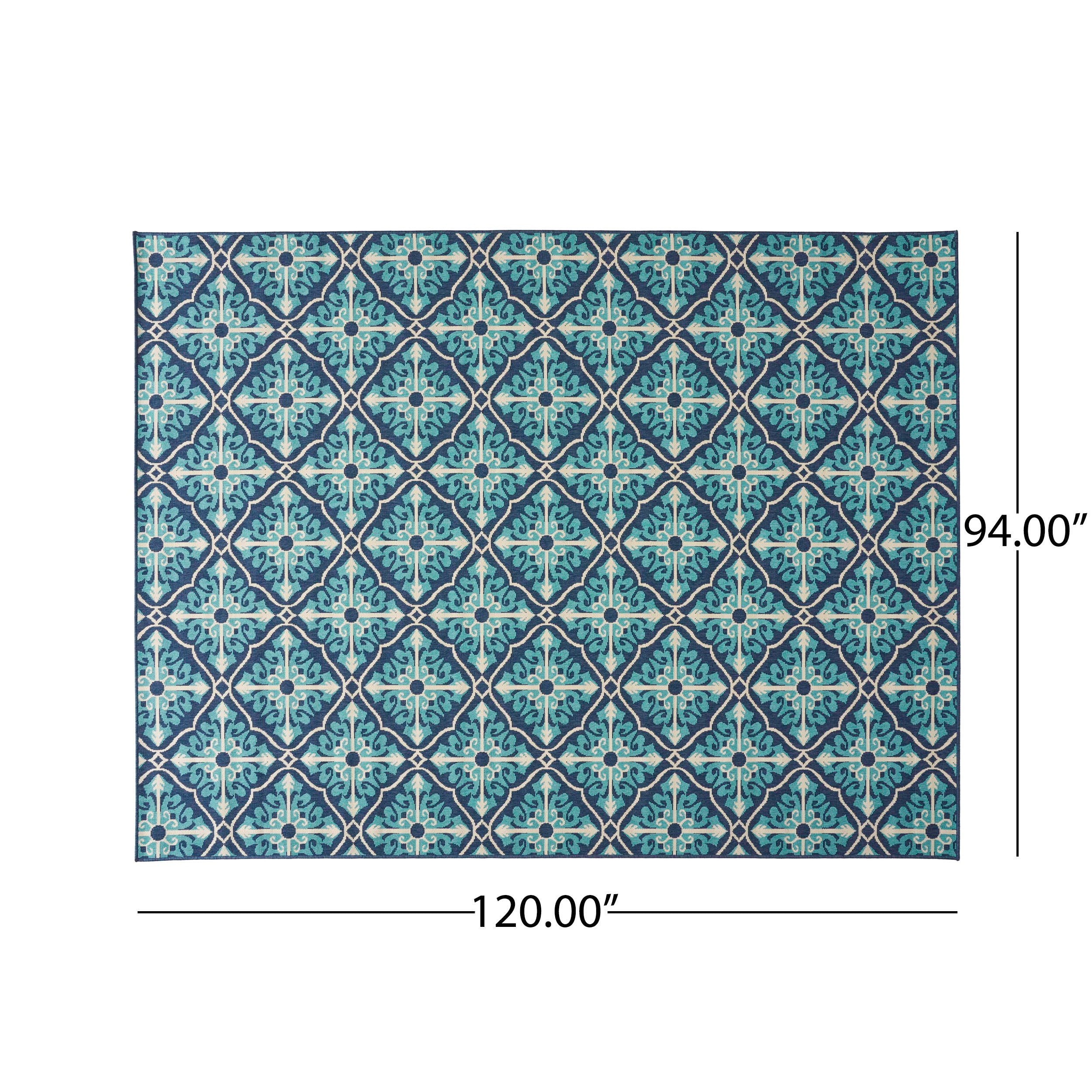Realized Outdoor Rug with Rectangle Shape and Trellis Pattern