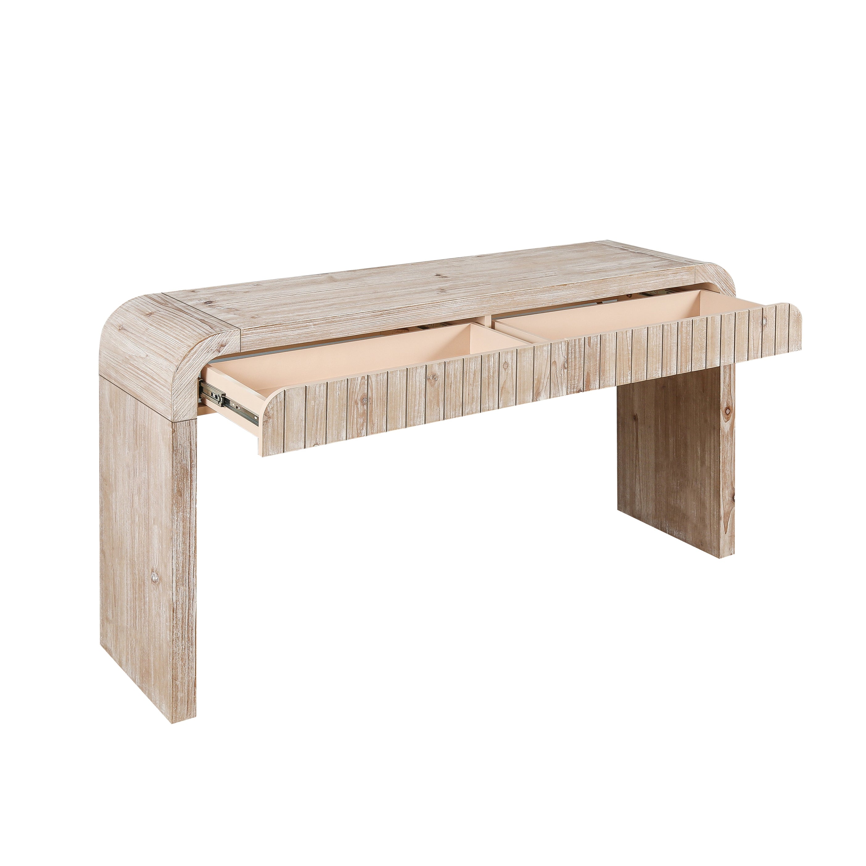 Console Table with Curved Edge 2 Hidden Handle Drawers - Pier 1