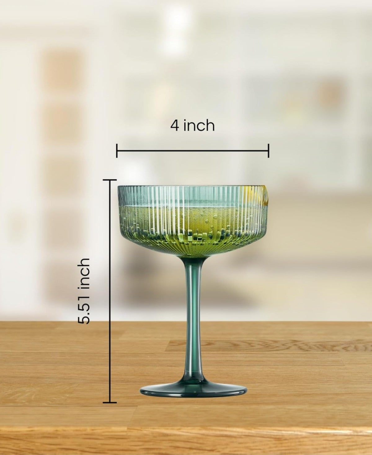 Muted Coupe Ribbed Acrylic Shatterproof Glasses Set of 4
