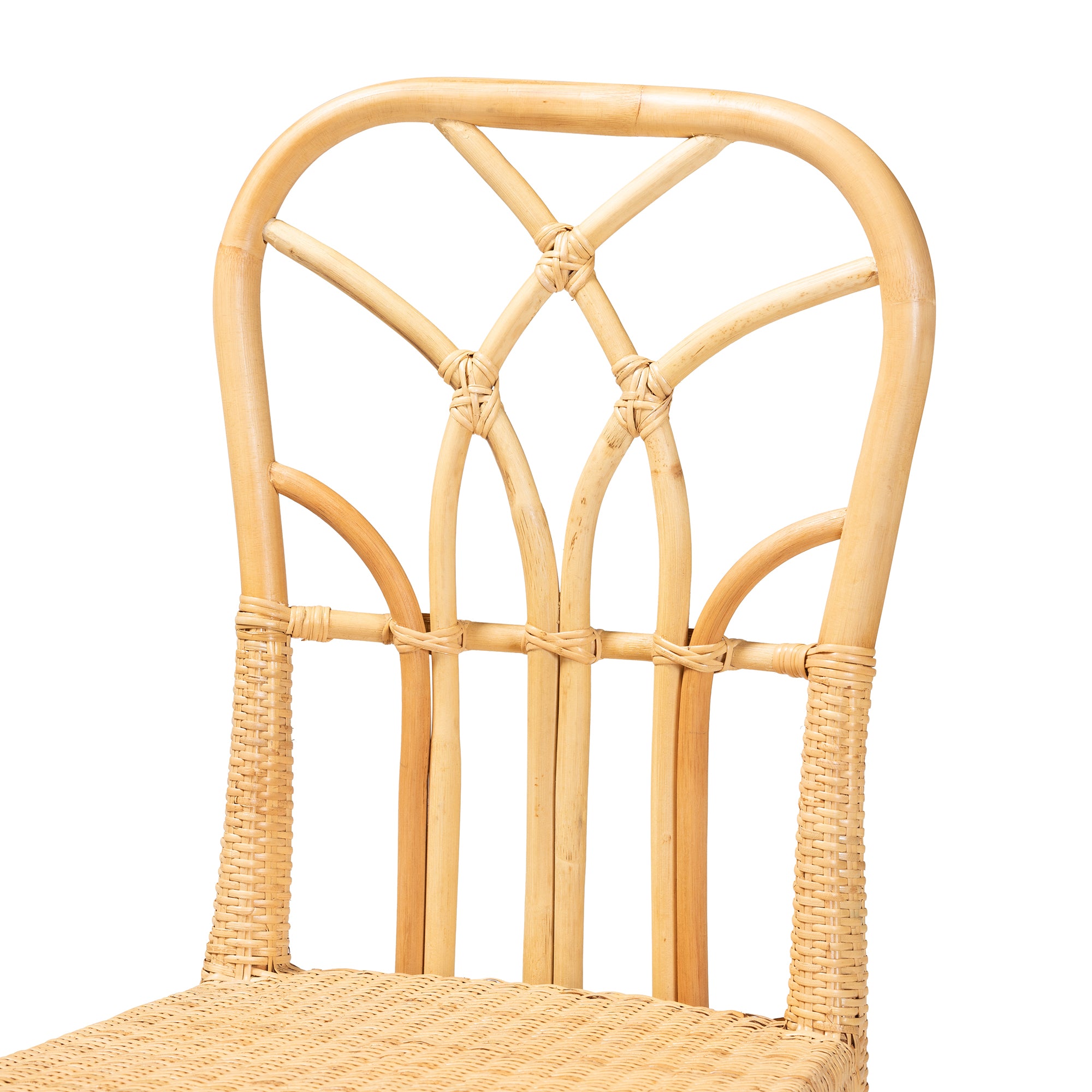 Maxim Mahogany Wood and Rattan Dining Chair