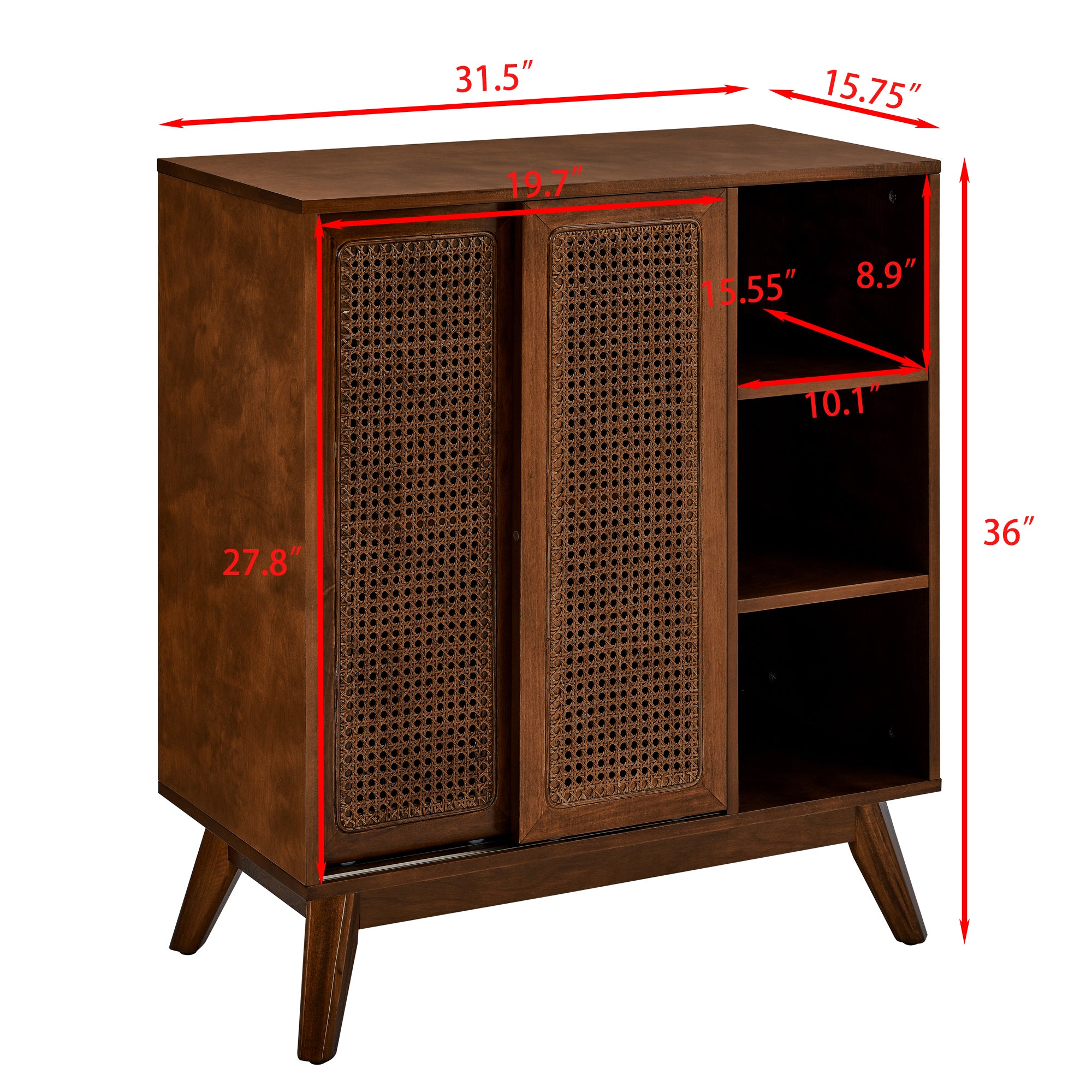 Mid Century Modern Rattan Sideboard Cabinet
