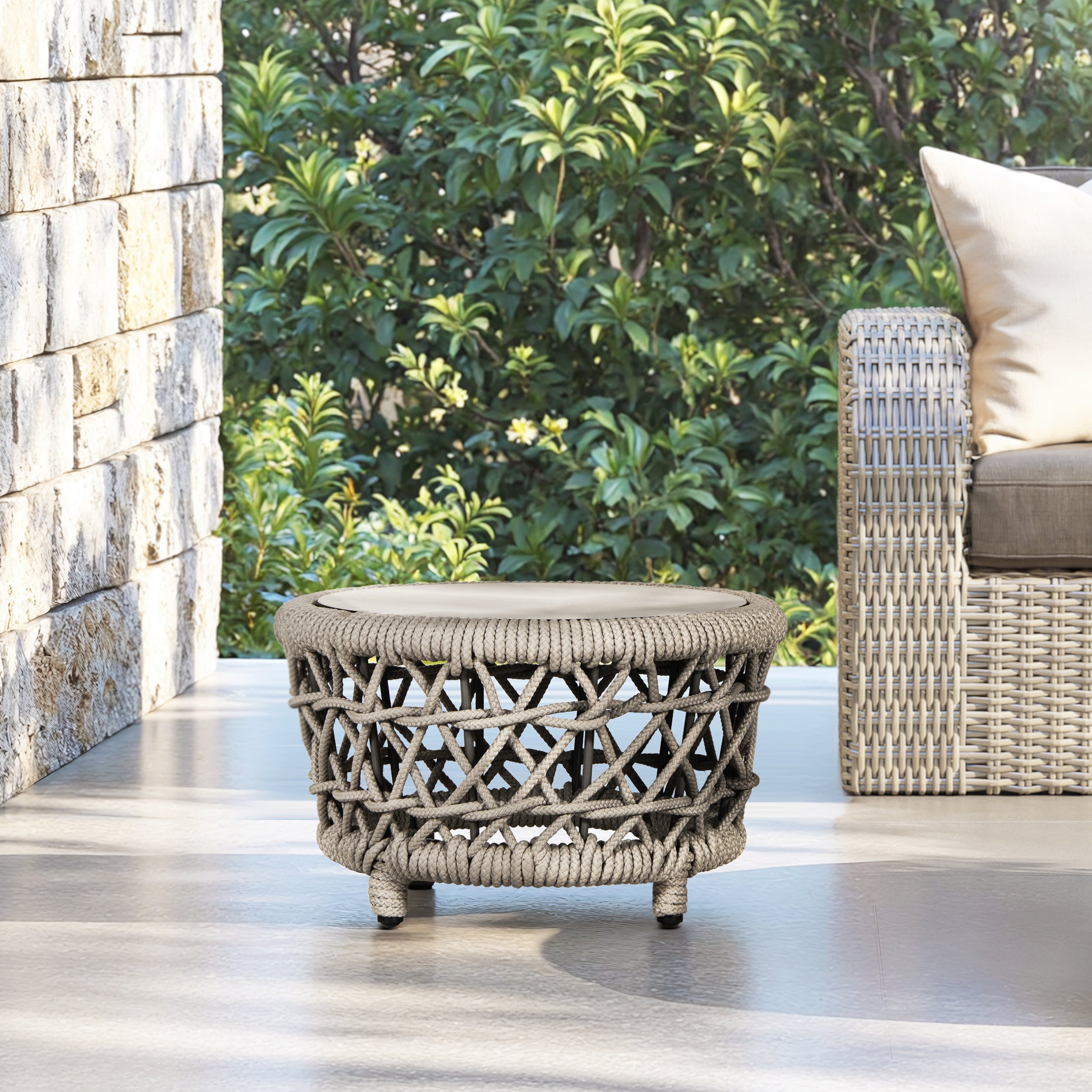 Everly Round Woven Outdoor Coffee Table