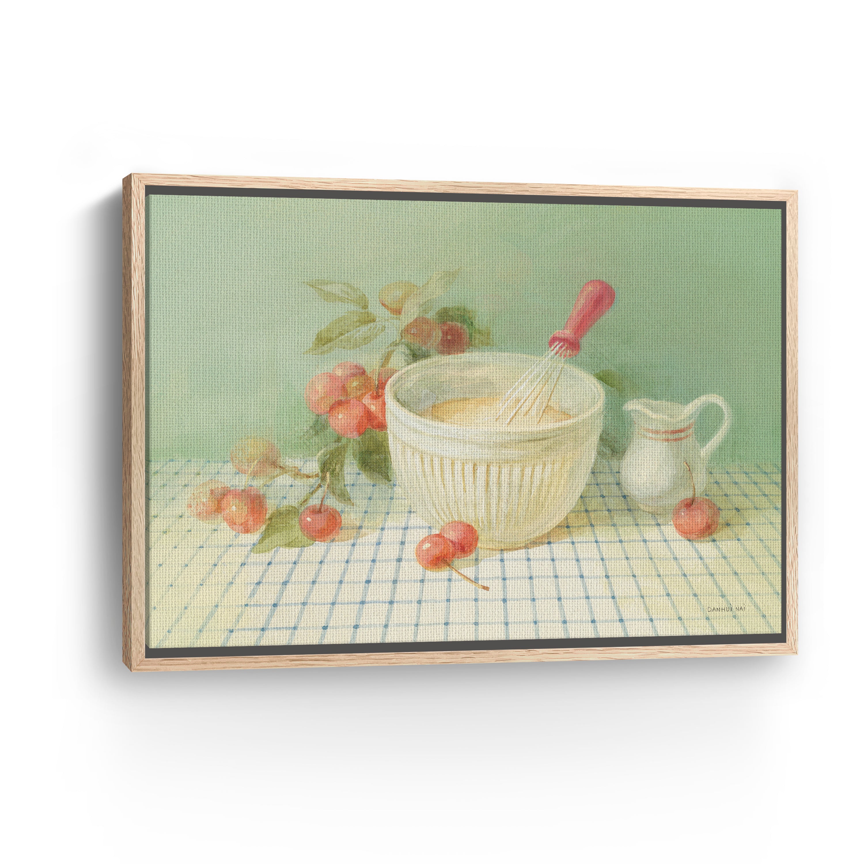 Baking with Cherries Canvas Giclee