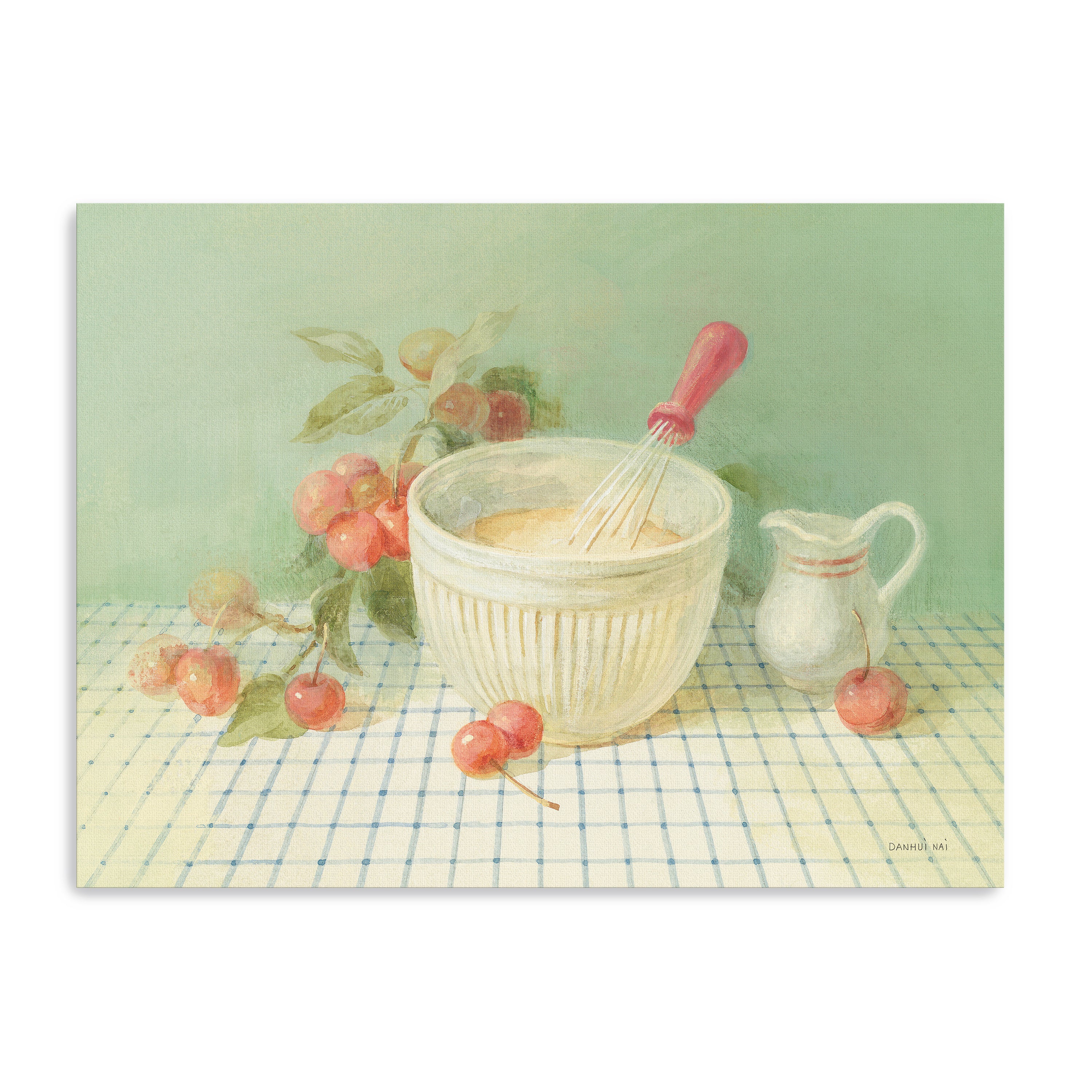 Baking with Cherries Canvas Giclee