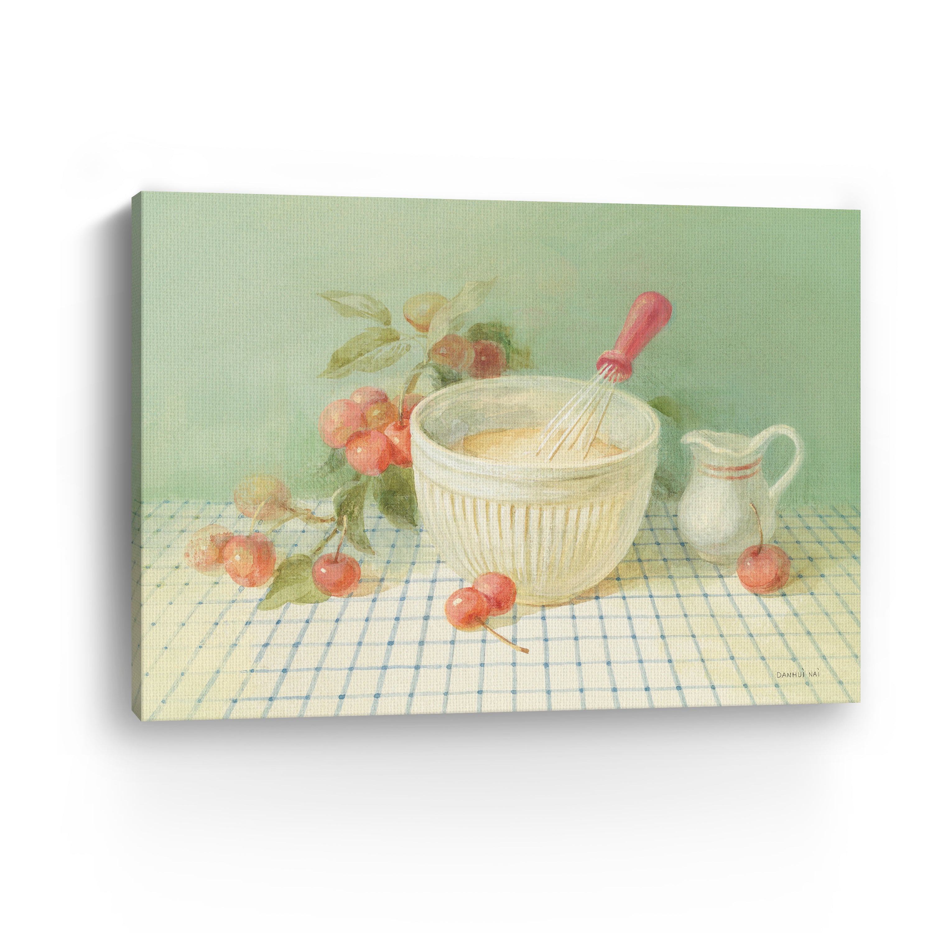 Baking with Cherries Canvas Giclee
