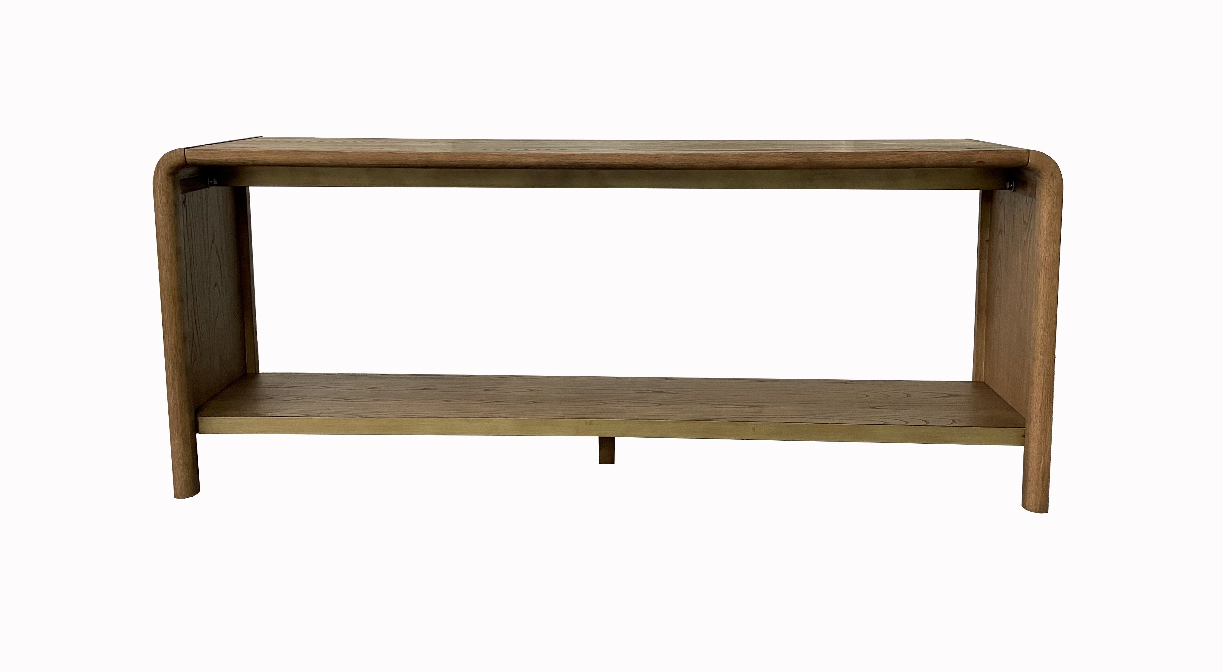 Waterfall Console Table with Bottom Shelf