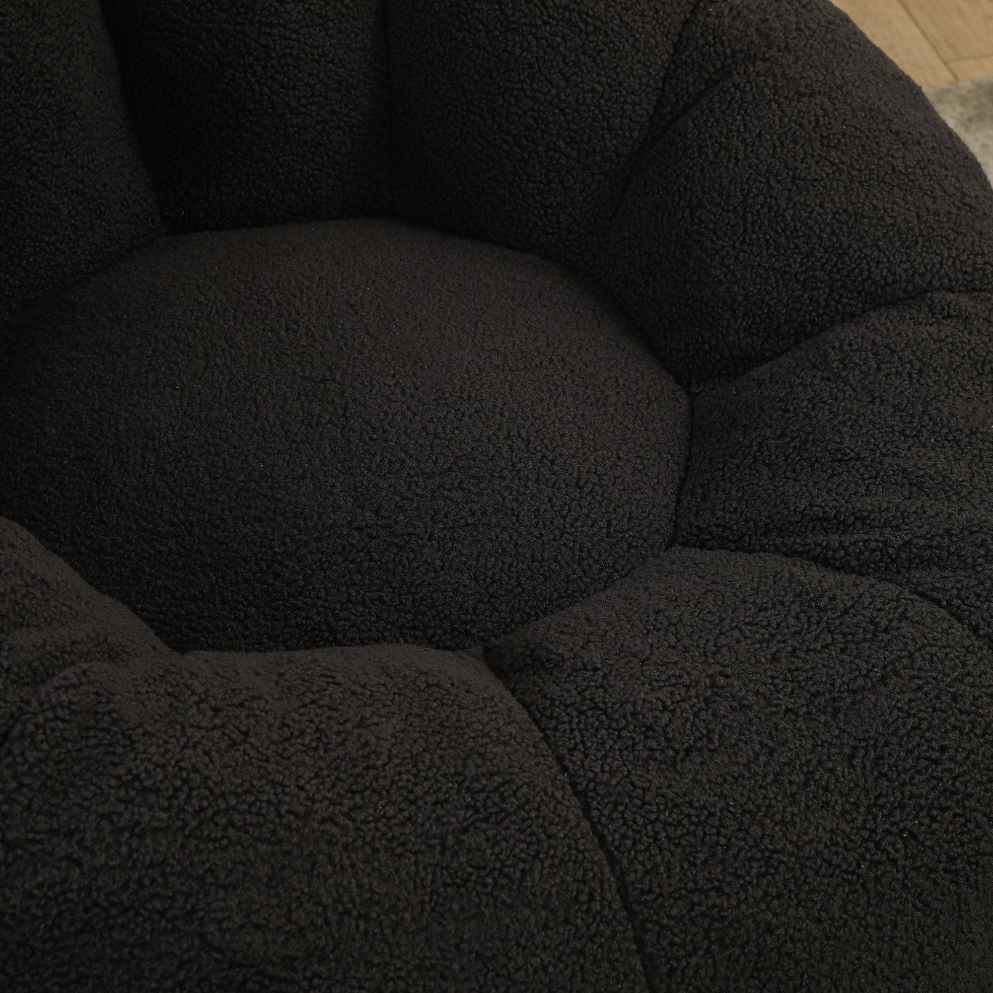 Plush Faux Fur Bean Bag Chair with Armrests