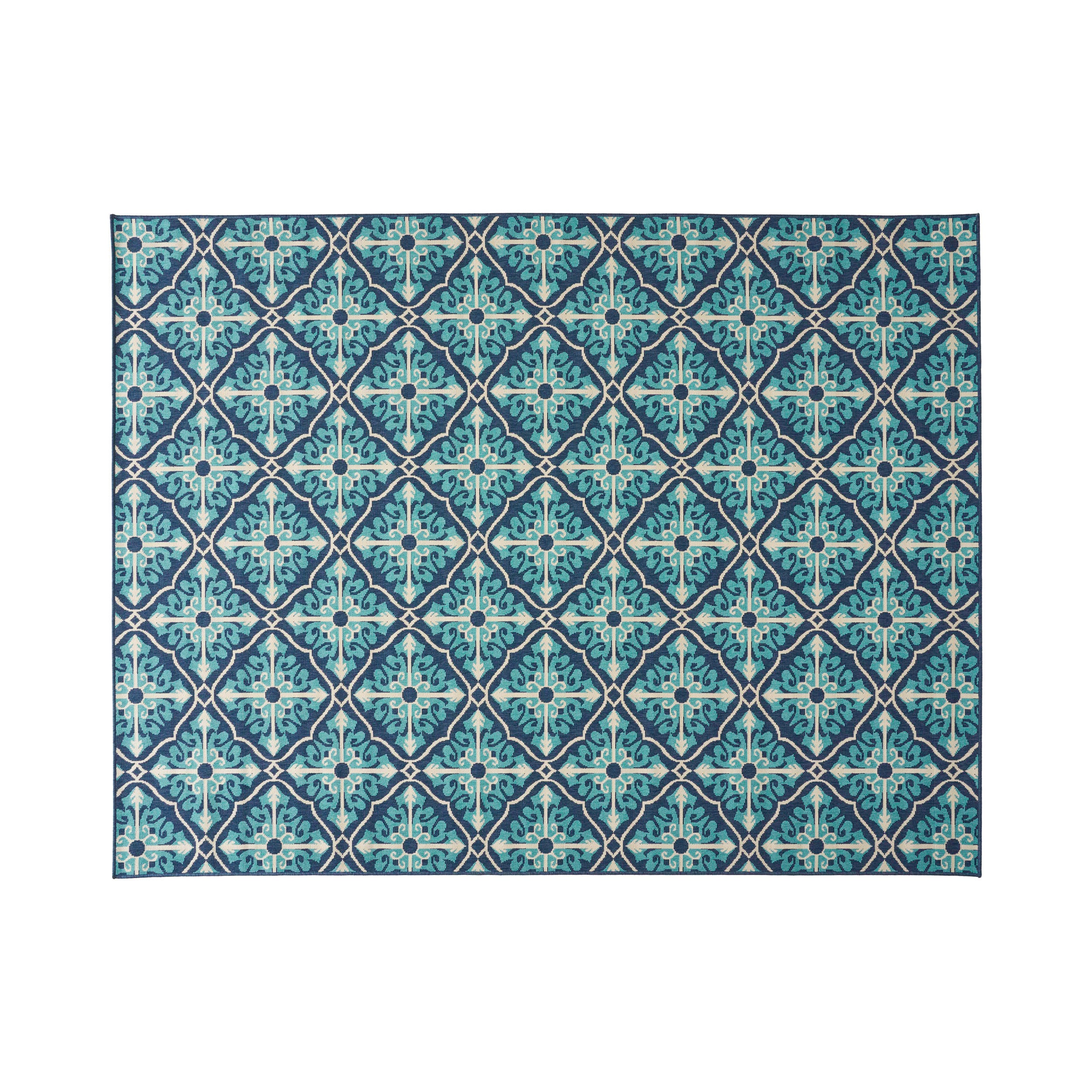 Realized Outdoor Rug with Rectangle Shape and Trellis Pattern