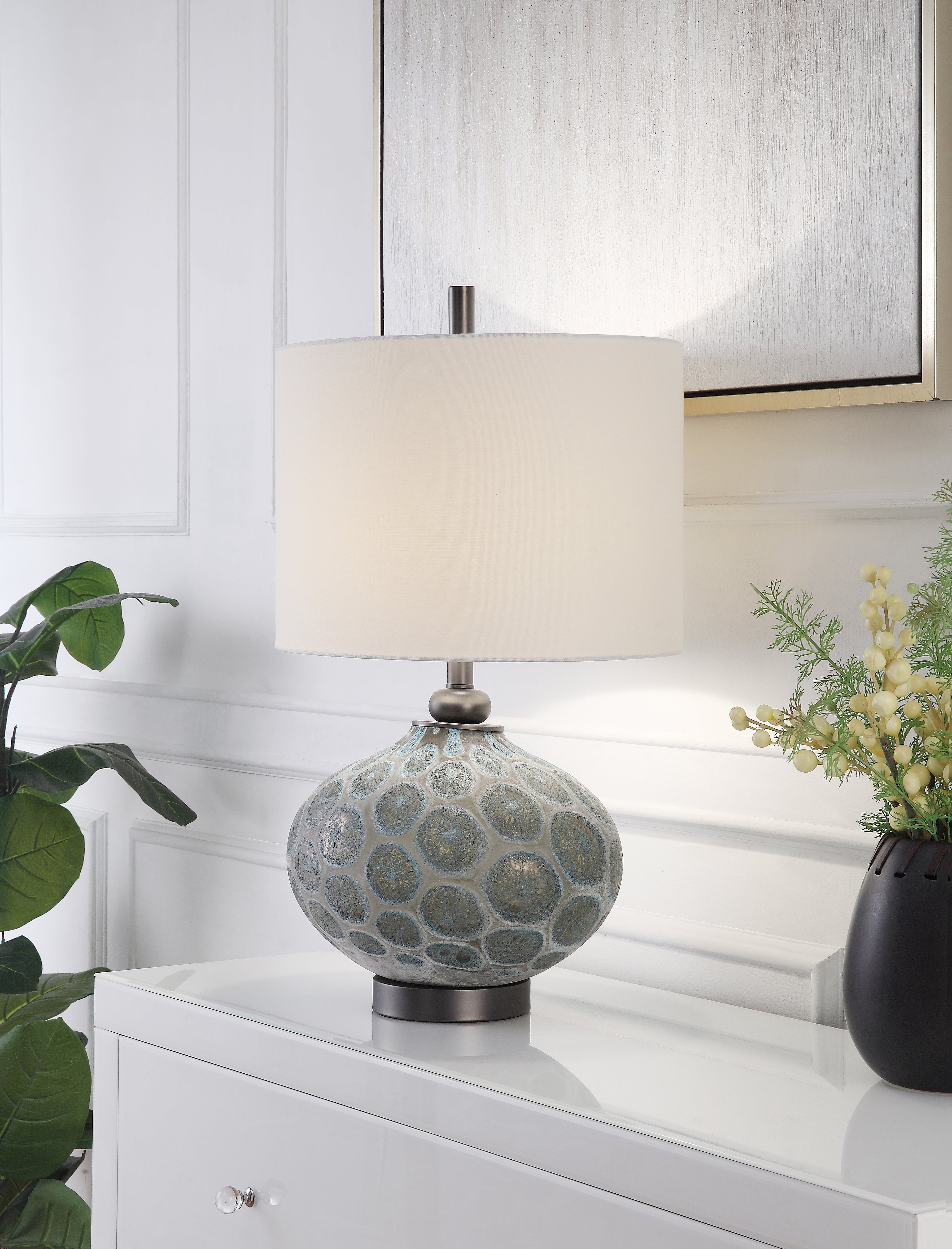 Glass Table Lamp with Night Light