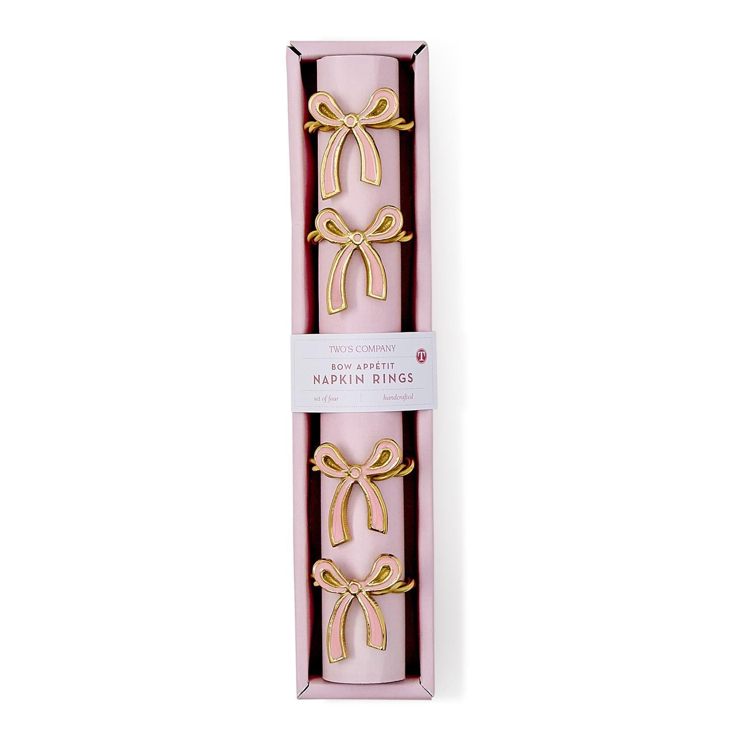 Bow Napkin Rings in Gift Box, Set of 4