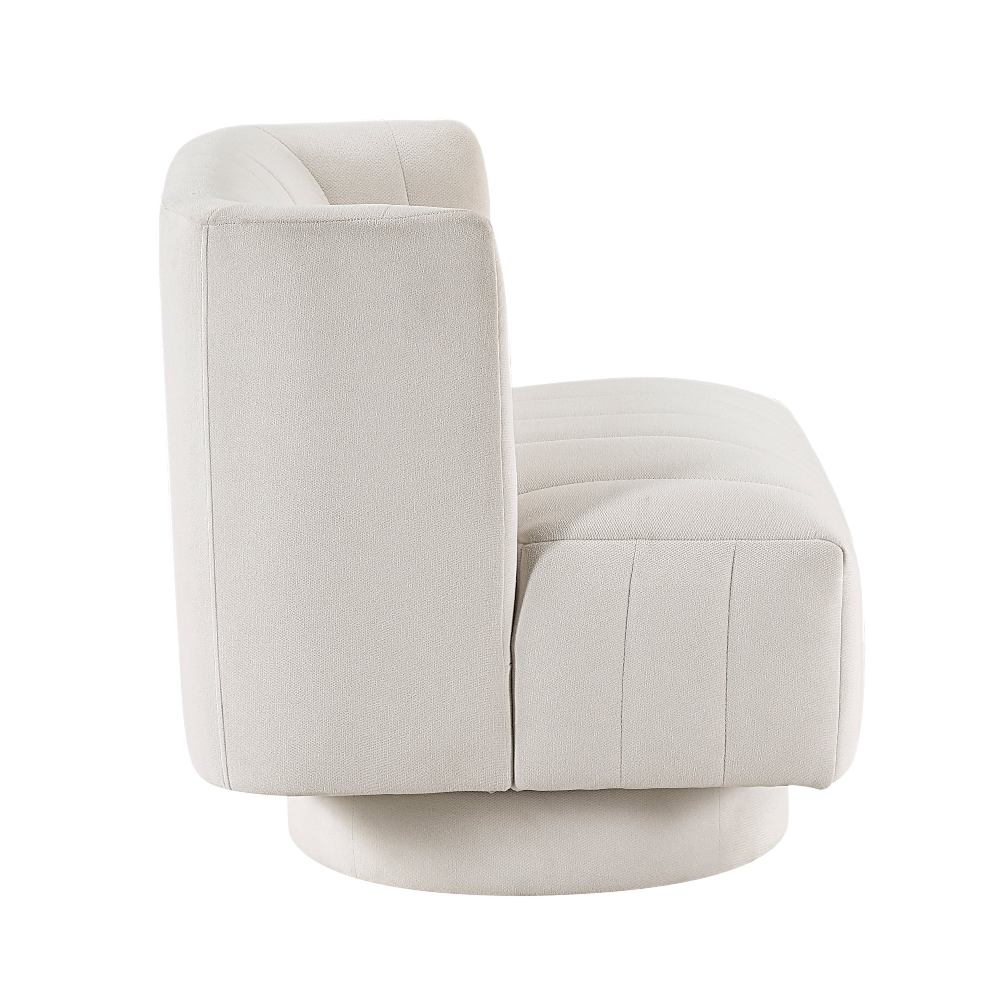 Modern Swivel Chair Upholstered Comfort Aqua Blue Fabric Stylish Living Room Furniture 1pc Accent Chair Contemporary Design Barrel Back