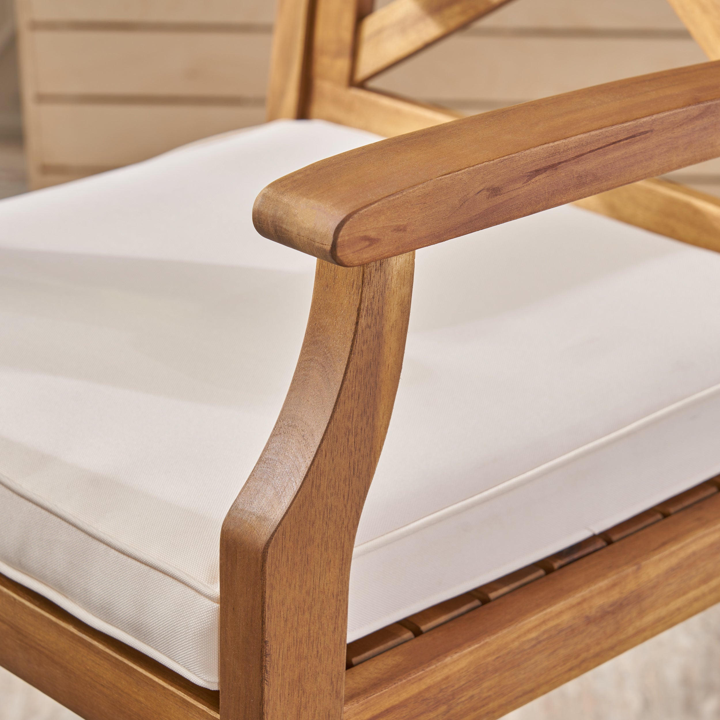 Perla Outdoor Acacia Wood Barstools, Set of 2