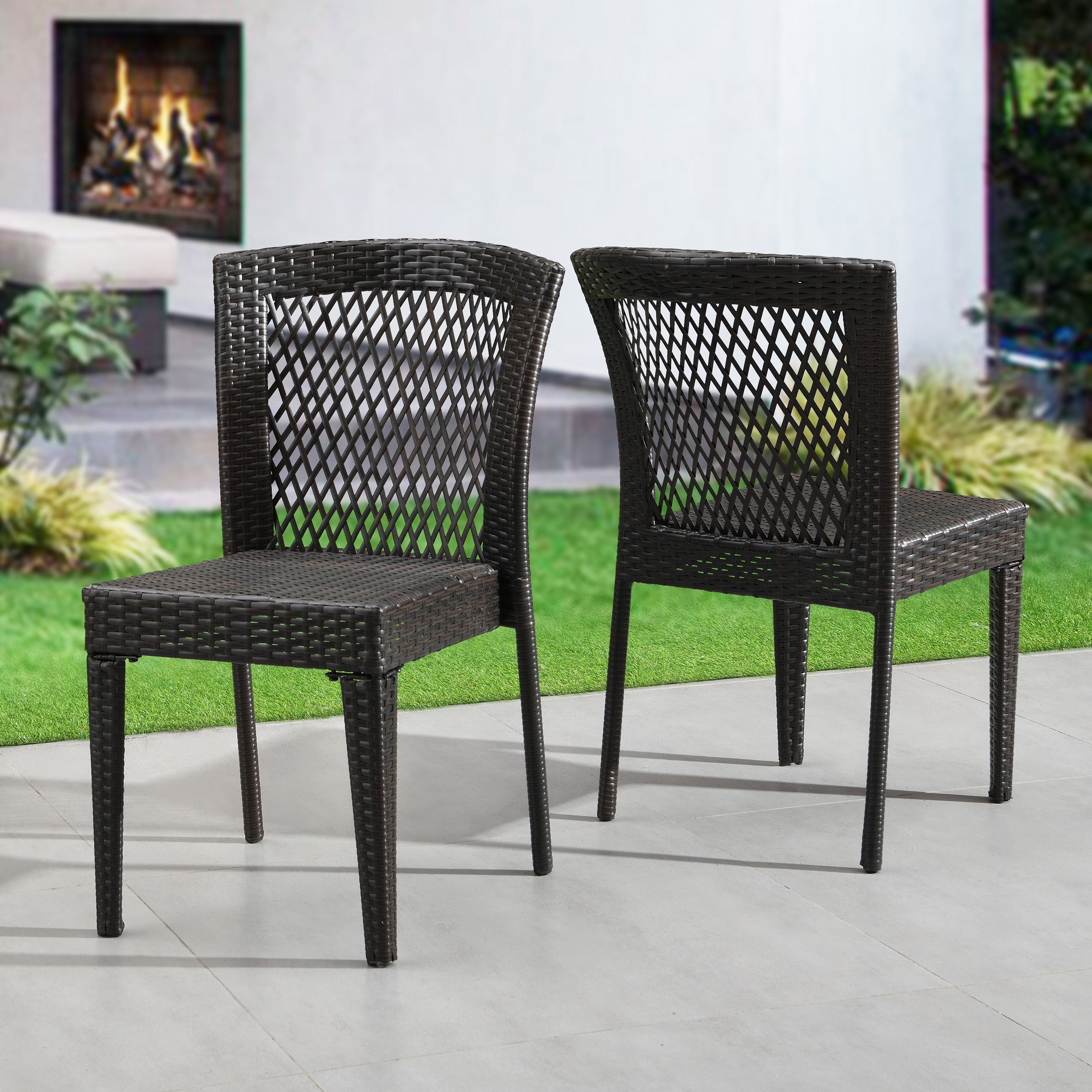 Farley Stacking Outdoor Dining Chairs, Set of 2