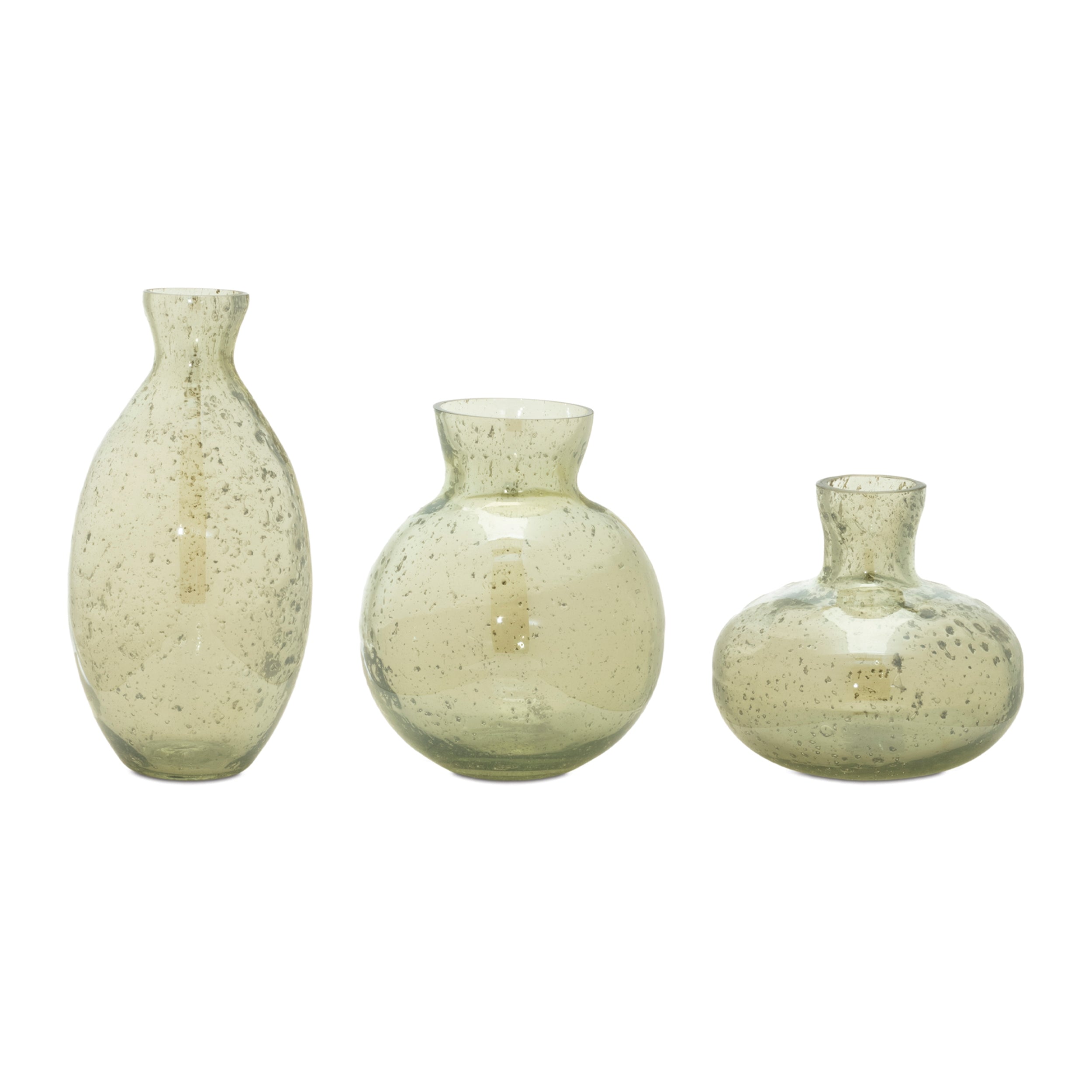 Bubbled Glass Bud Vase, Set of 3