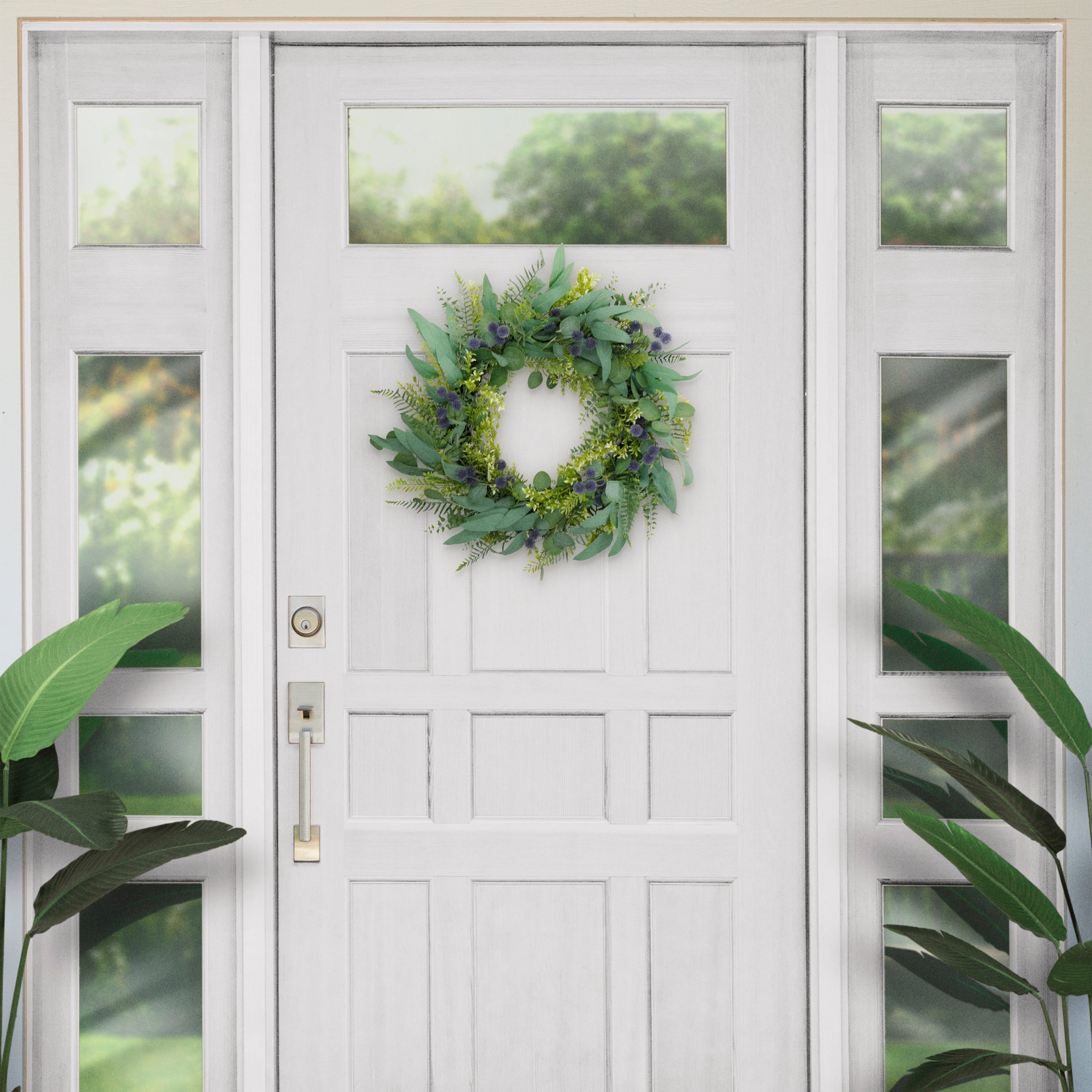 30" Artificial Eucalyptus Floral Spring Door Wreath