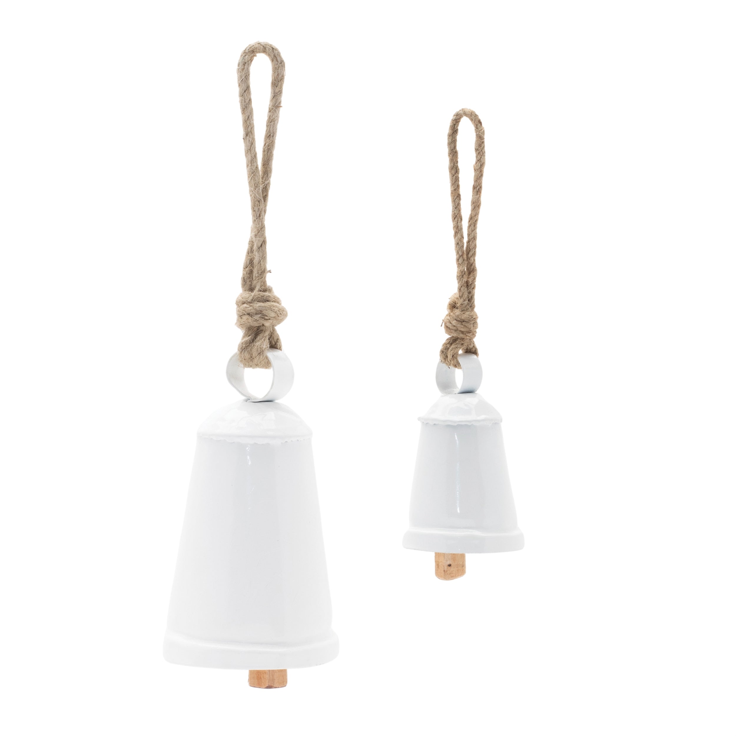 Rustic Metal Bell Ornament, Set of 8