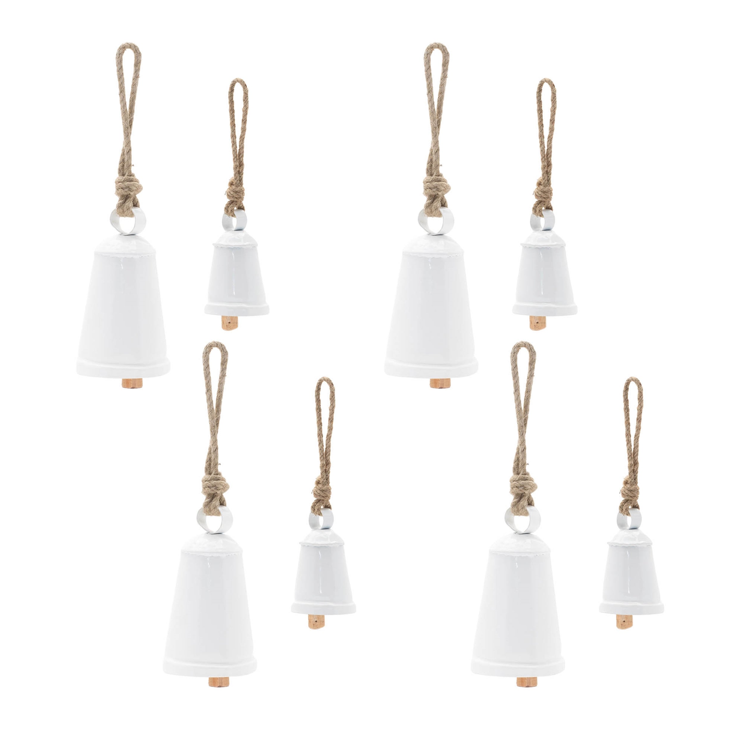 Rustic Metal Bell Ornament, Set of 8
