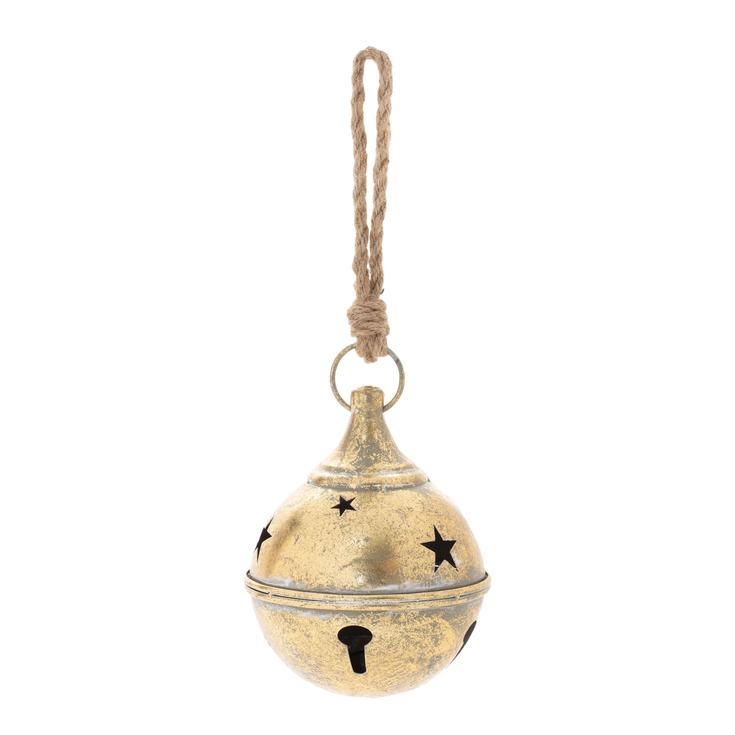 Distressed Holiday Metal Bell Ornament, Set of 4
