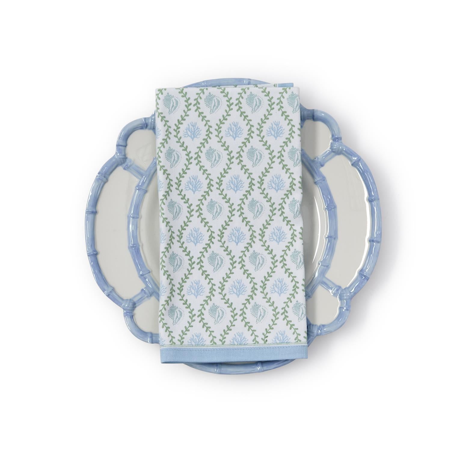 Coral Reef Block Print Cloth Napkins, Set of 4