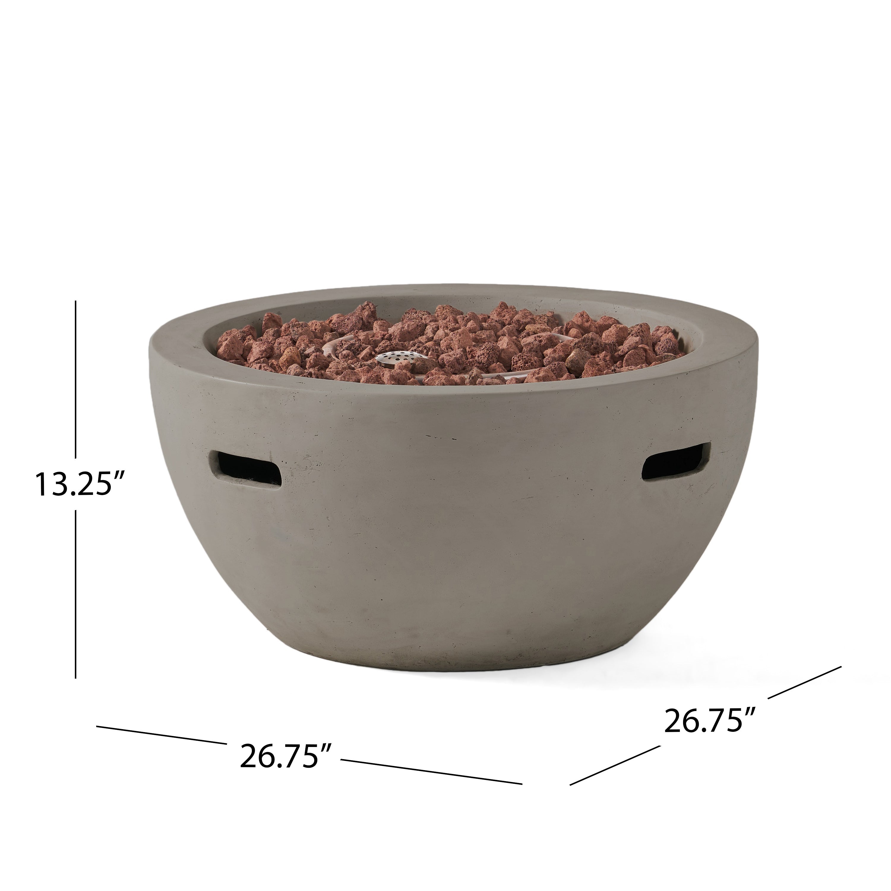 27" Bowl Shaped Propane Fire Pit, Tank Cover Not Included