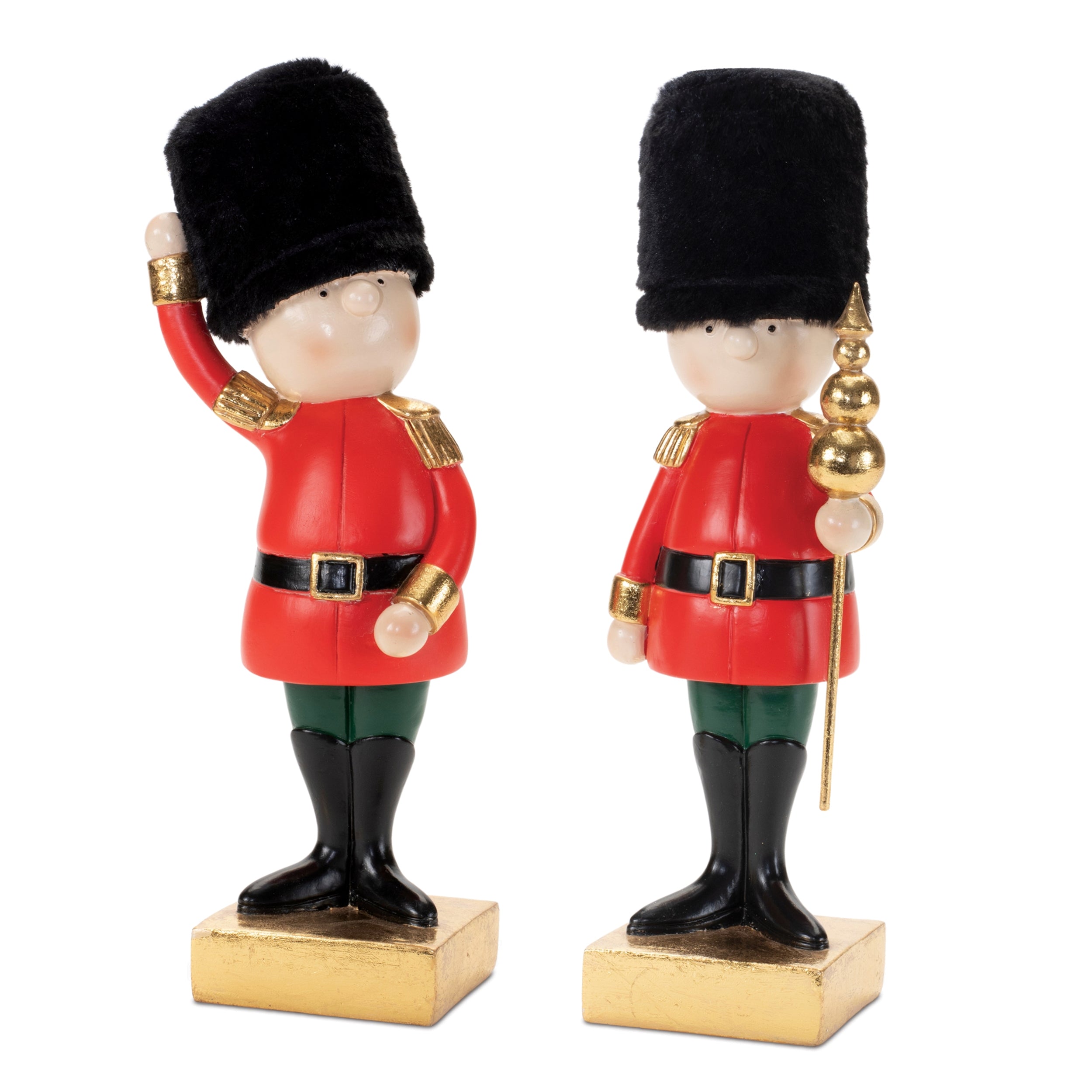 Holiday Nutcracker Soldier Figurine, Set of 2