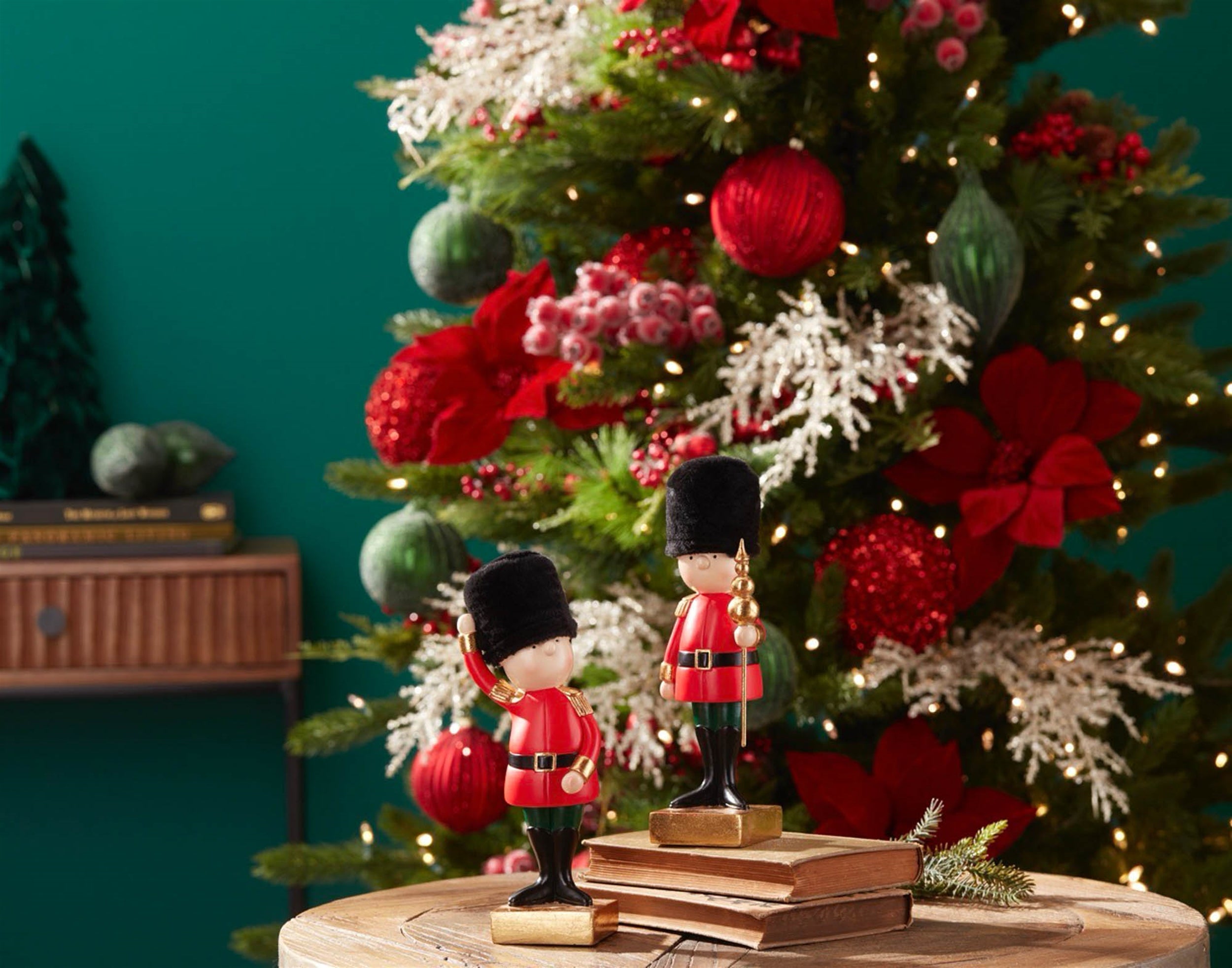 Holiday Nutcracker Soldier Figurine, Set of 2