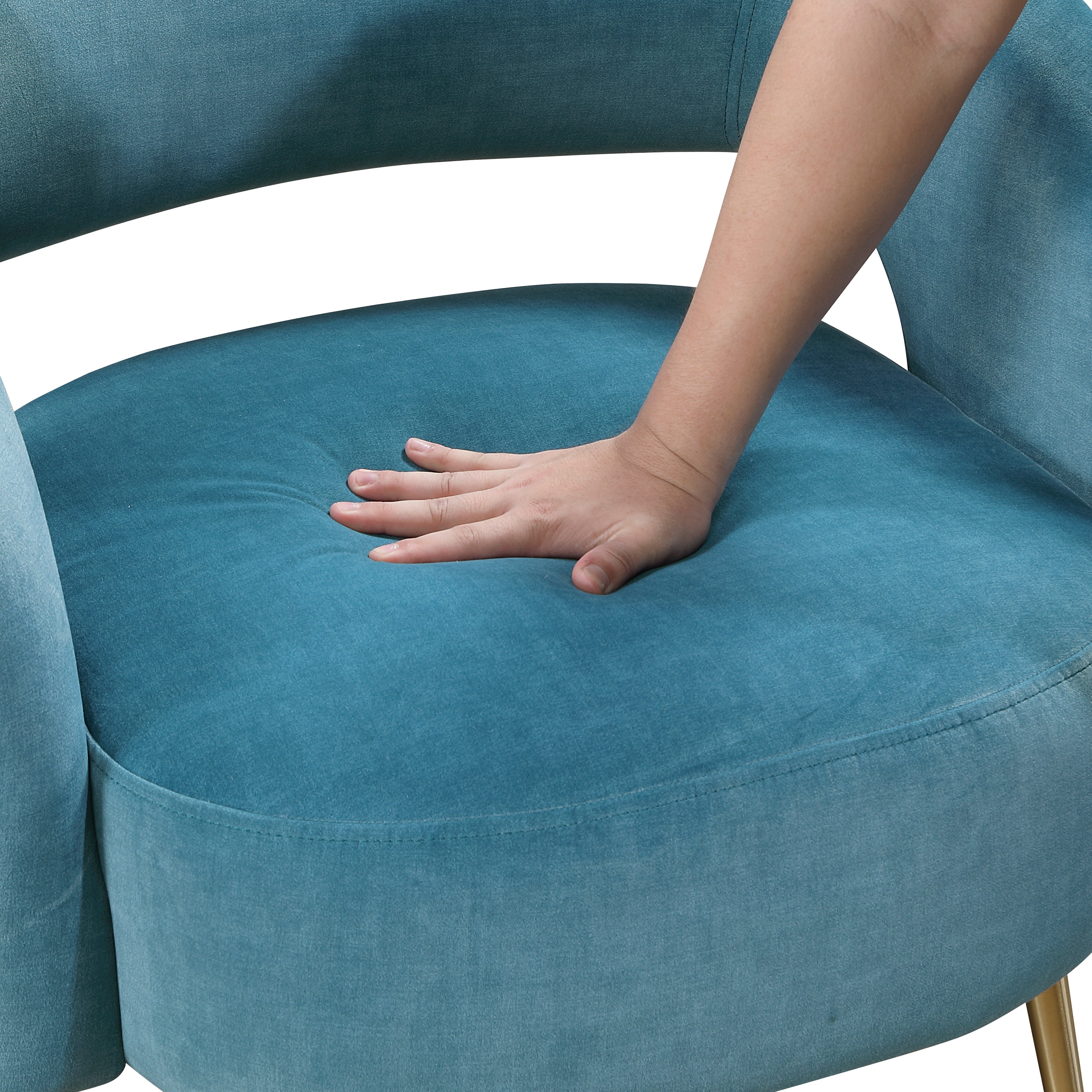 Modern Dark Green Soft Velvet Accent Chair Plush Foam Comfort Upholstery Gold Finish Legs Luxurious Living Room Furniture 1pc