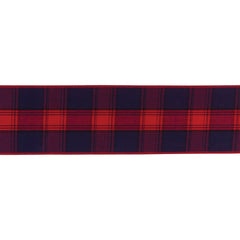 2.5" Red and Black Plaid Polyester Ribbon