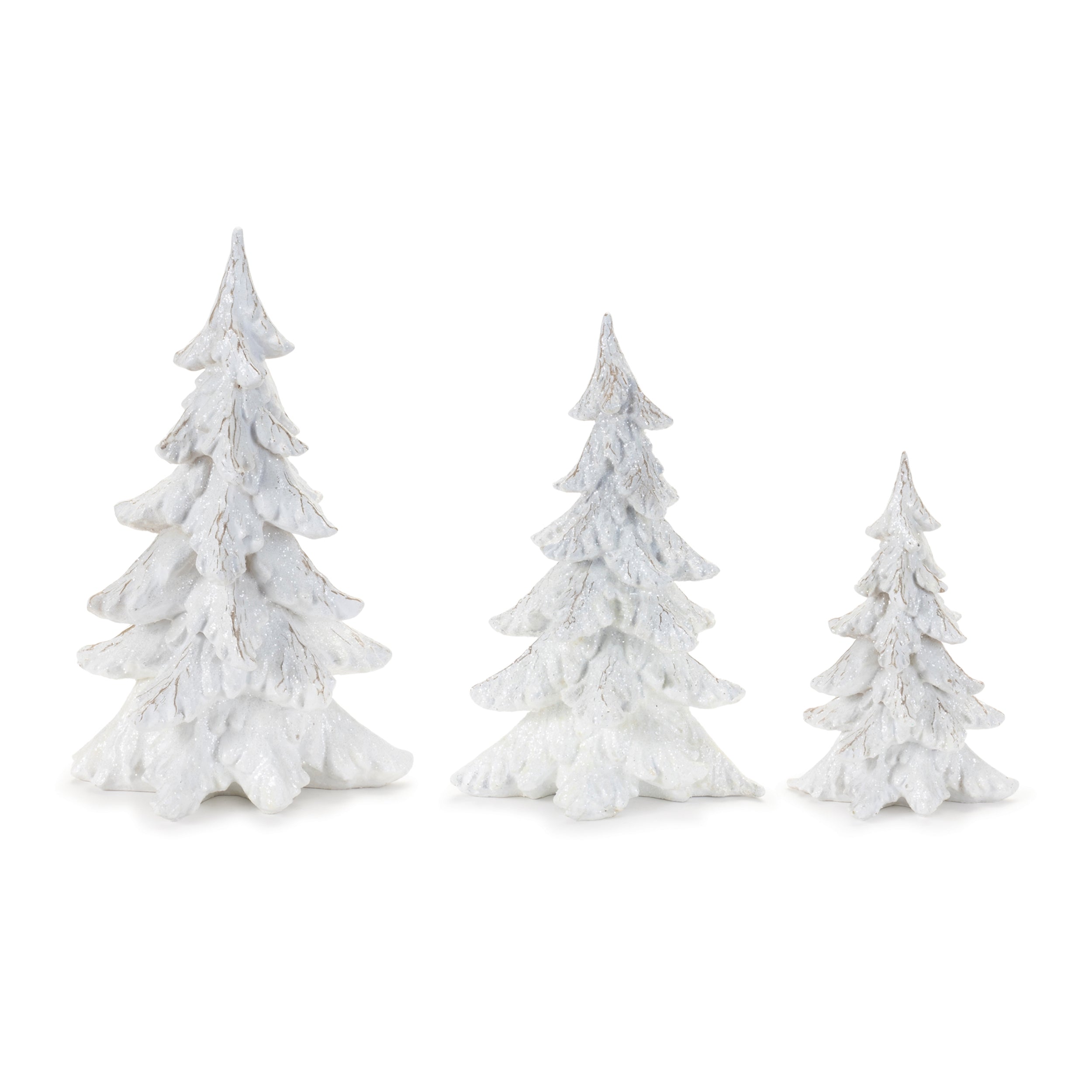 Frosted Glitter Pine Tree, Set of 3