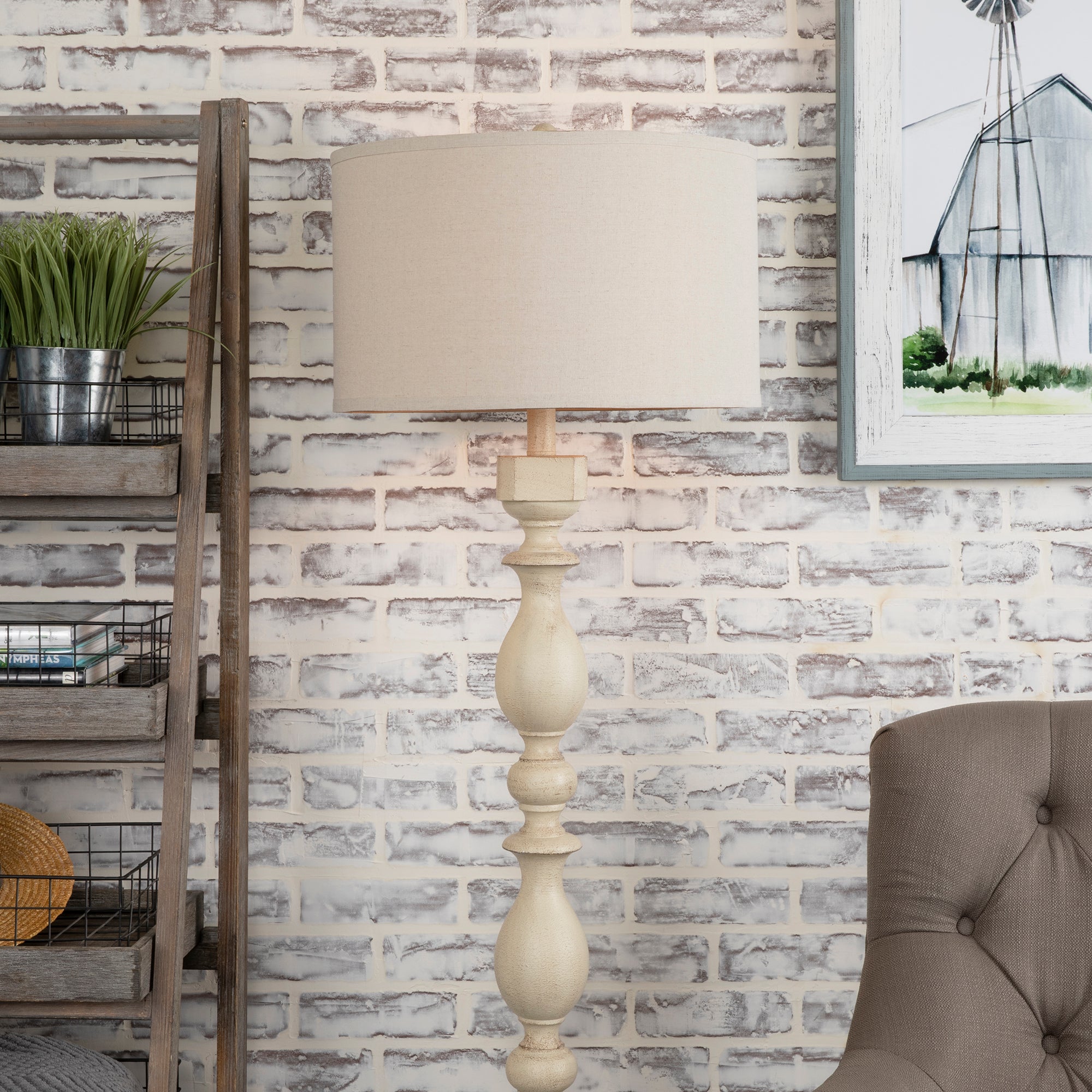 Wood Post Floor Lamp
