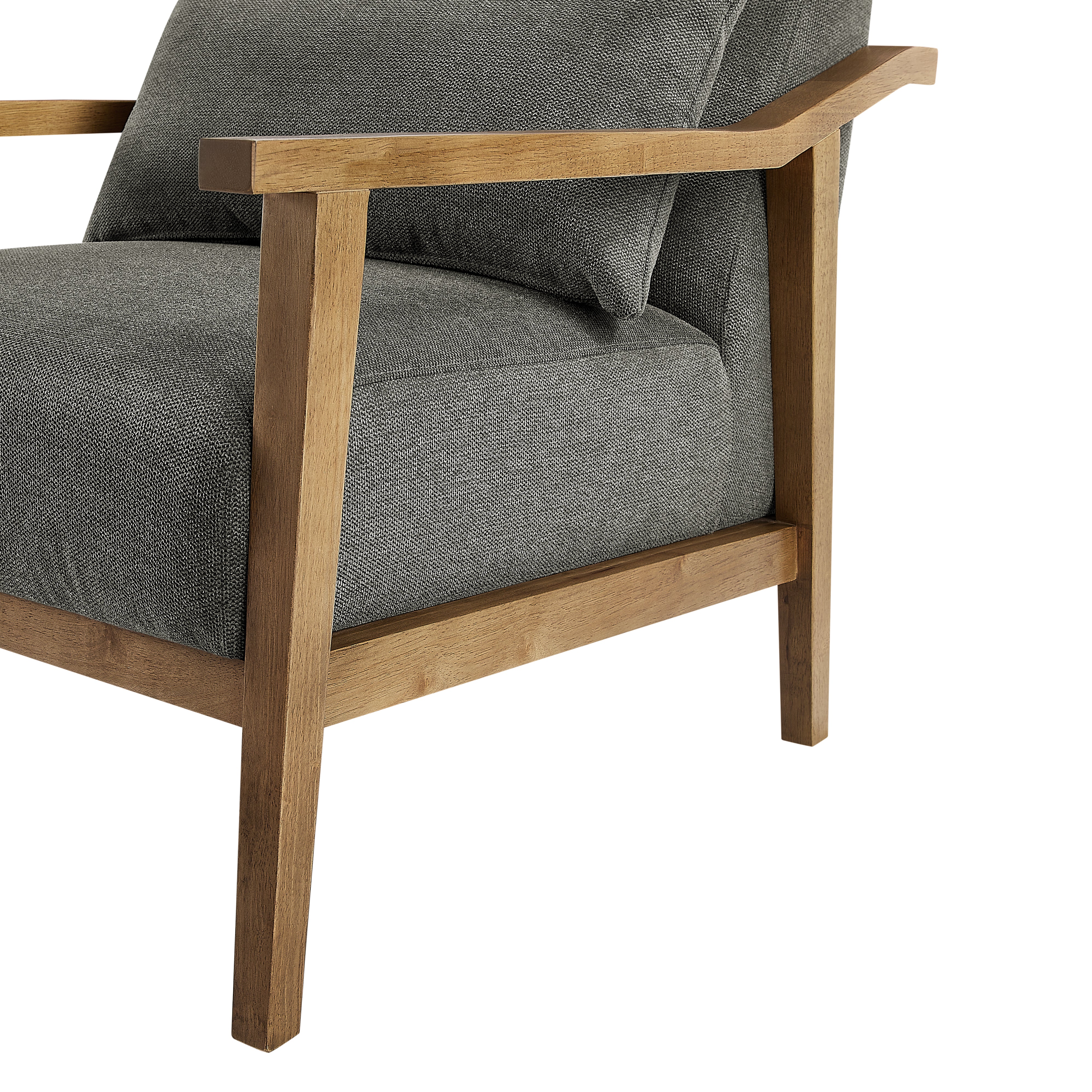 Reagan Wood Arm Accent Chair with Lumbar Pillow