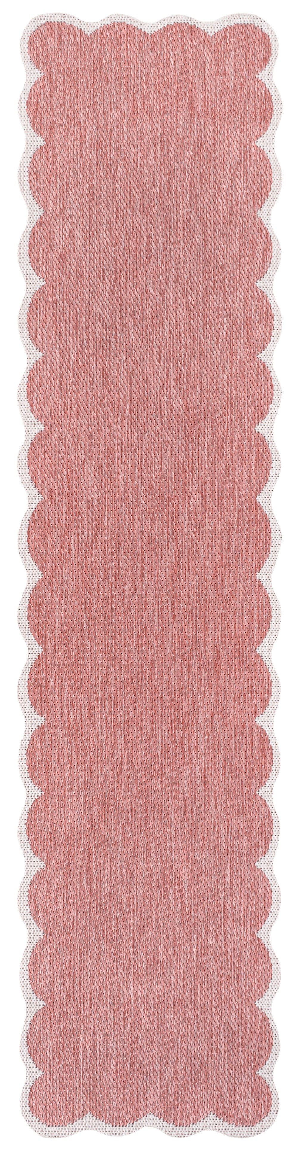 Alice Classic Cottage Two-Tone Scalloped Indoor/Outdoor Shaped Area Rug