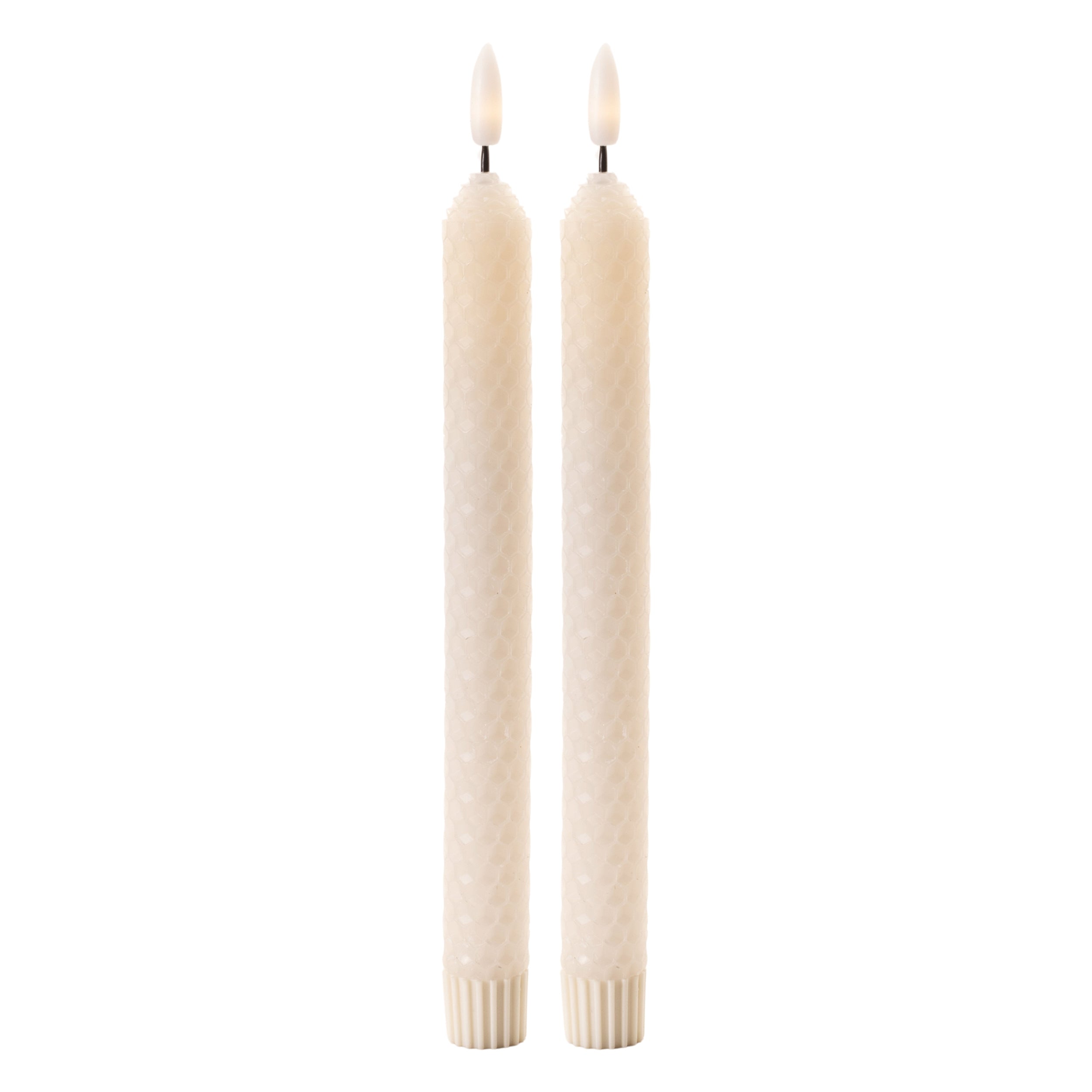 FIA Wick Beige Textured Taper Candle, Set of 2