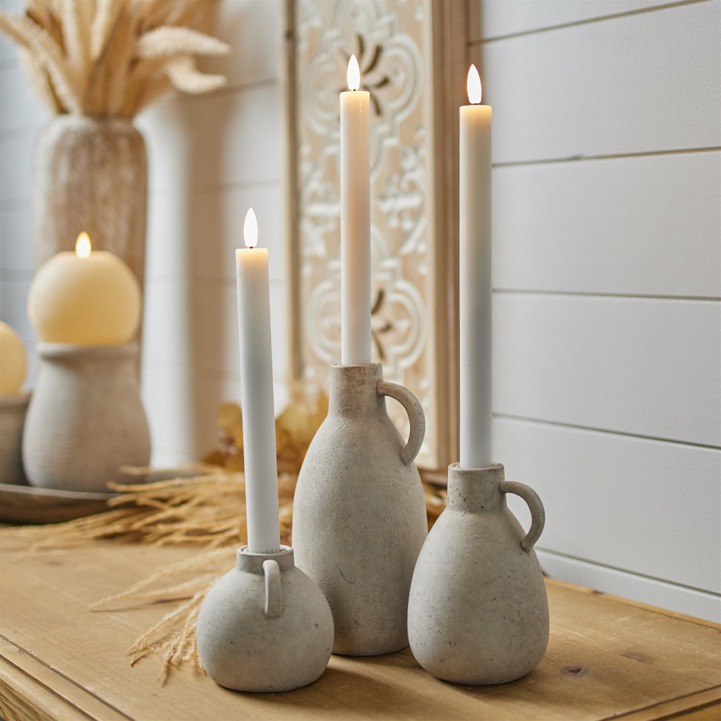 FIA Wick White Taper Candle, Set of 2
