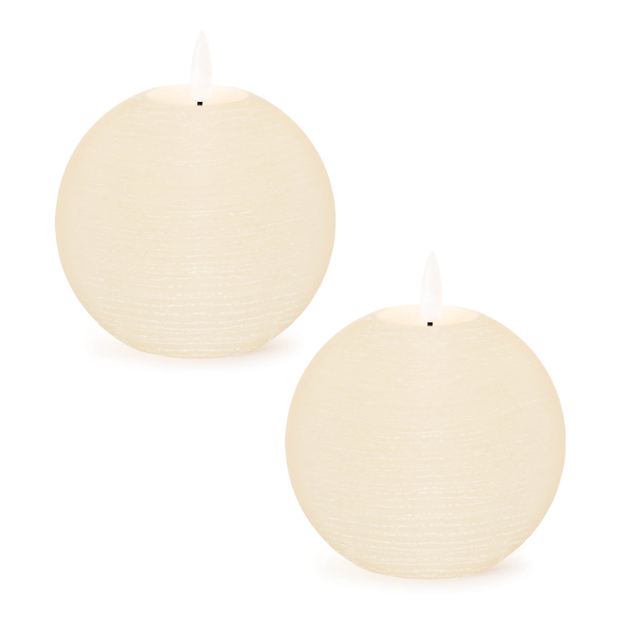FIA Wick Ivory Round Candle, Set of 2