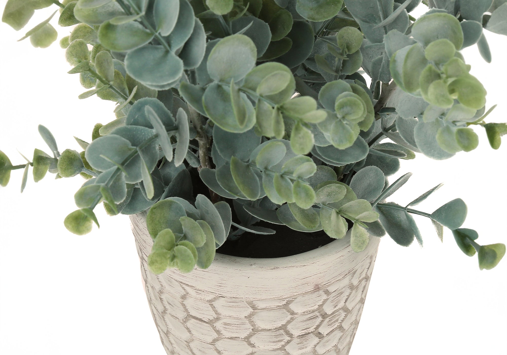 13" Tall Artificial Eucalyptus Grass Plant with White Pots, Set of 2