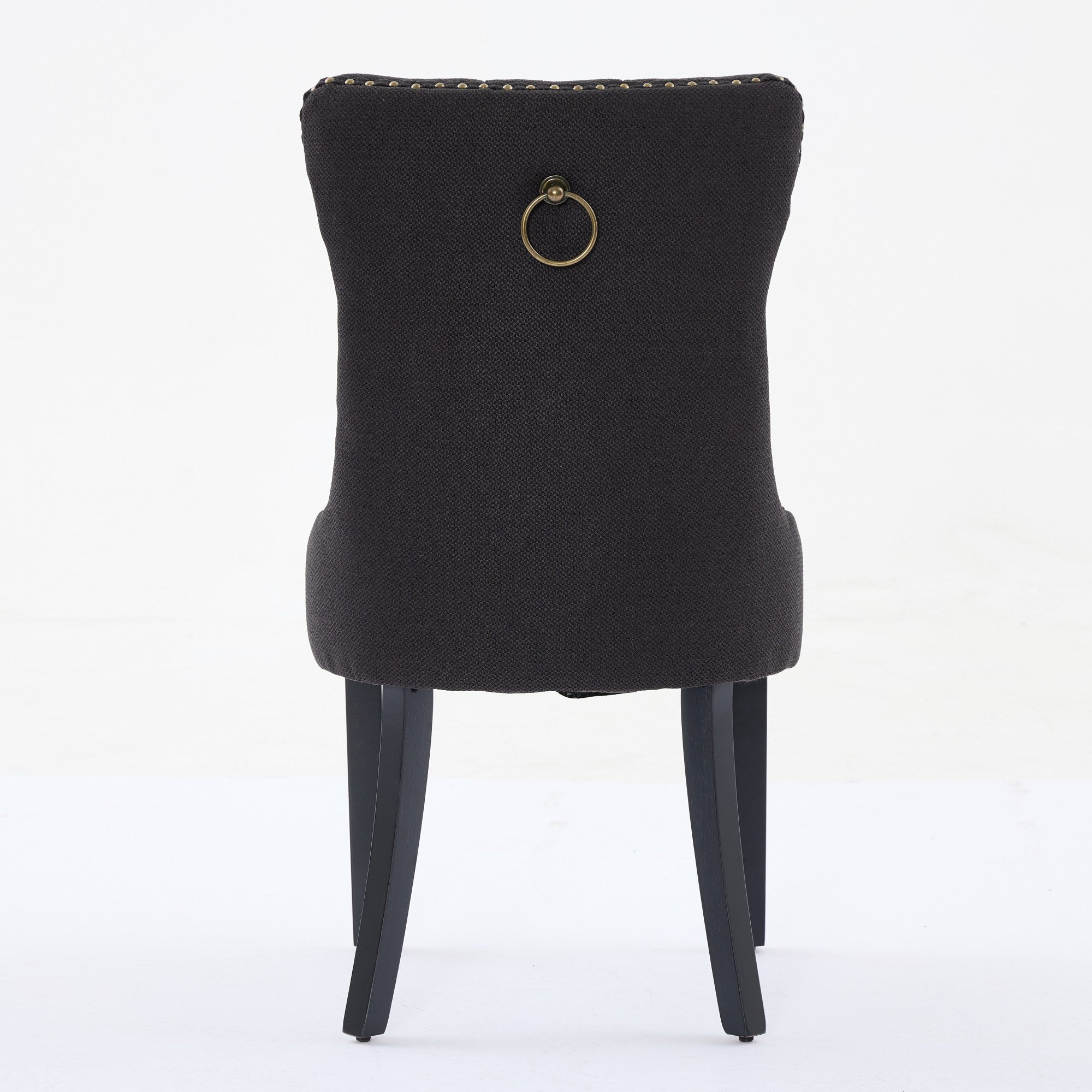 Rosewick Modern Tufted Linen Nailhead Trim Solid Wood Upholstered
