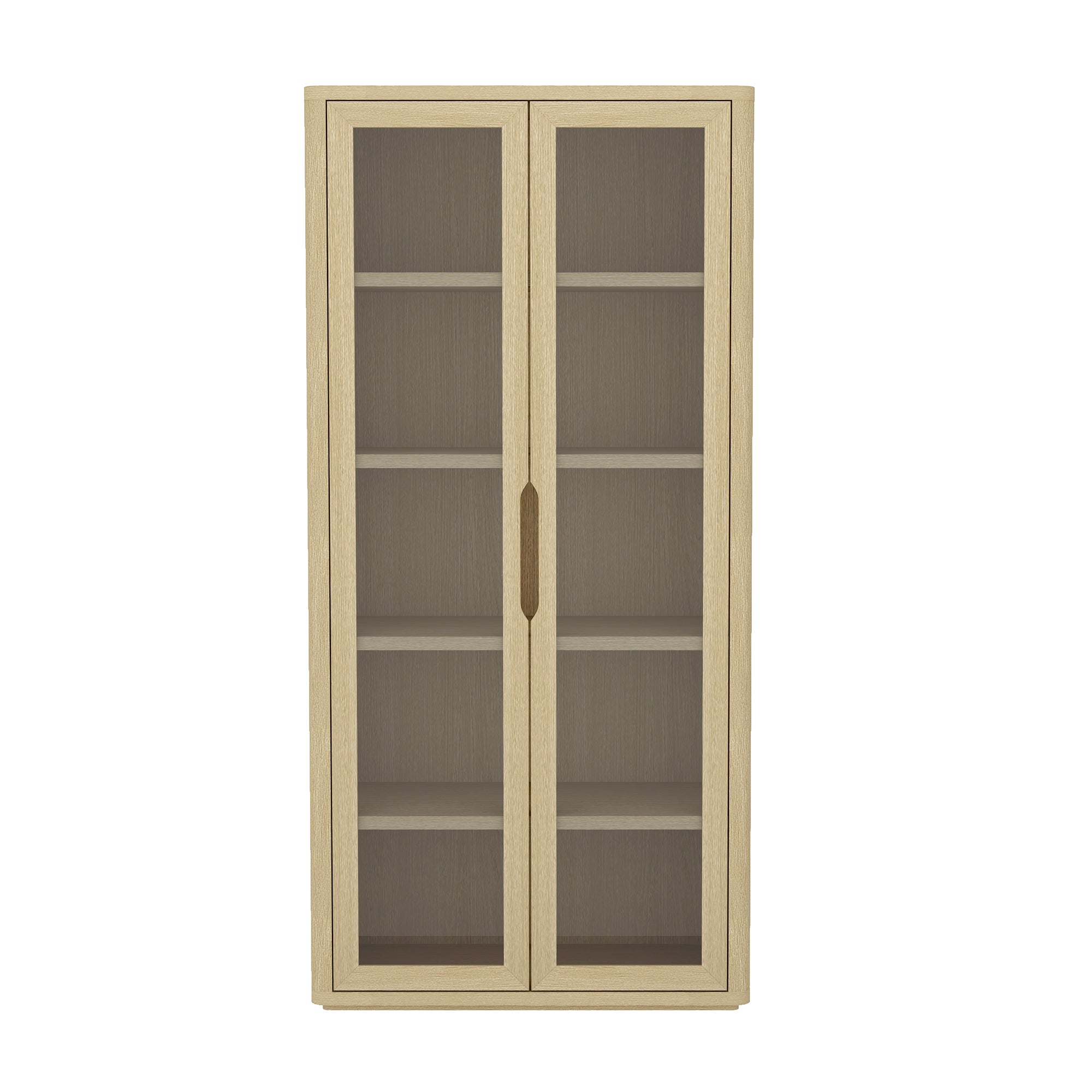 Bookcase Storage Cabinet with Glass Doors
