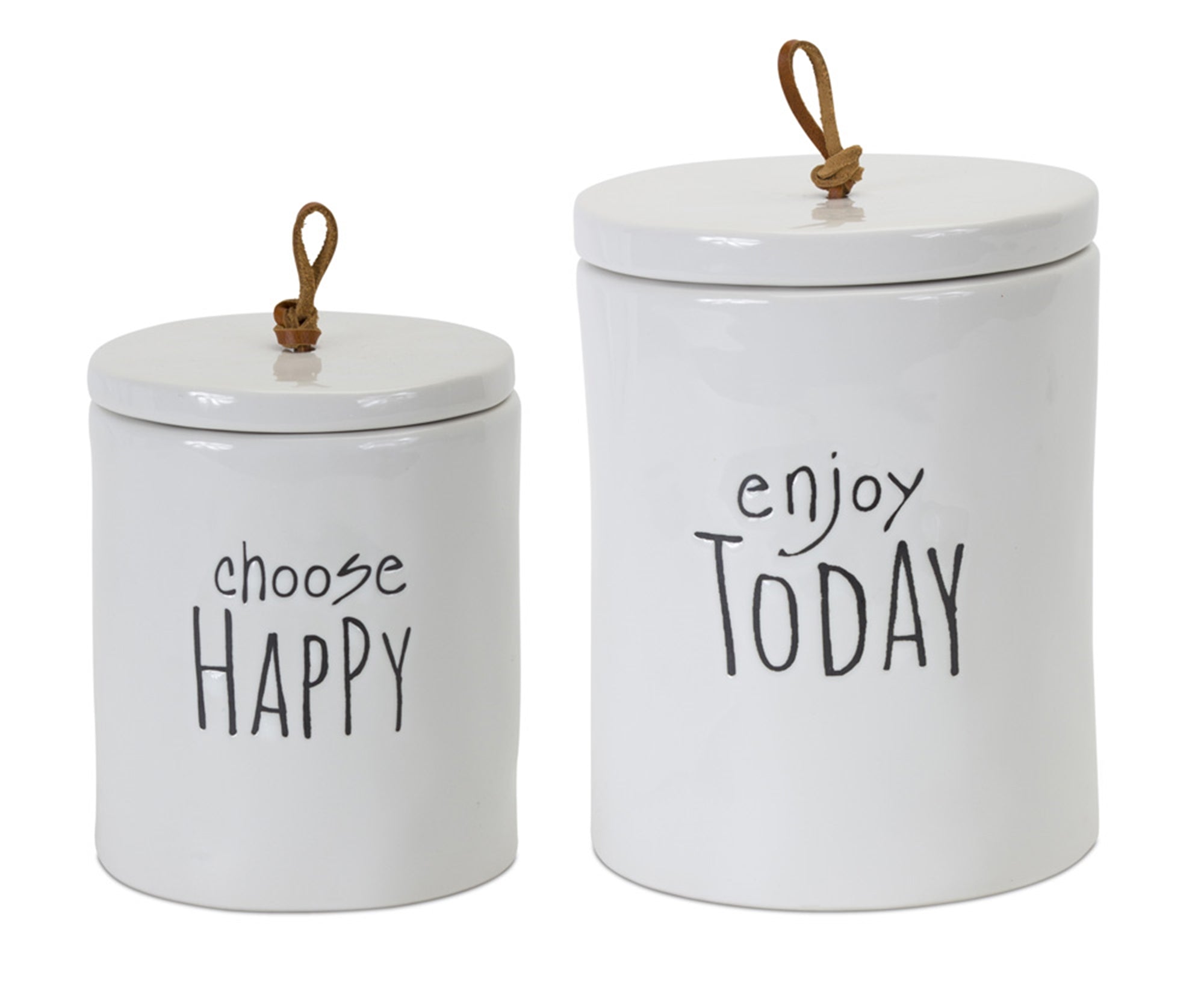 Stoneware-Happy-Sentiment-Canister-(Set-of-2)-Decor