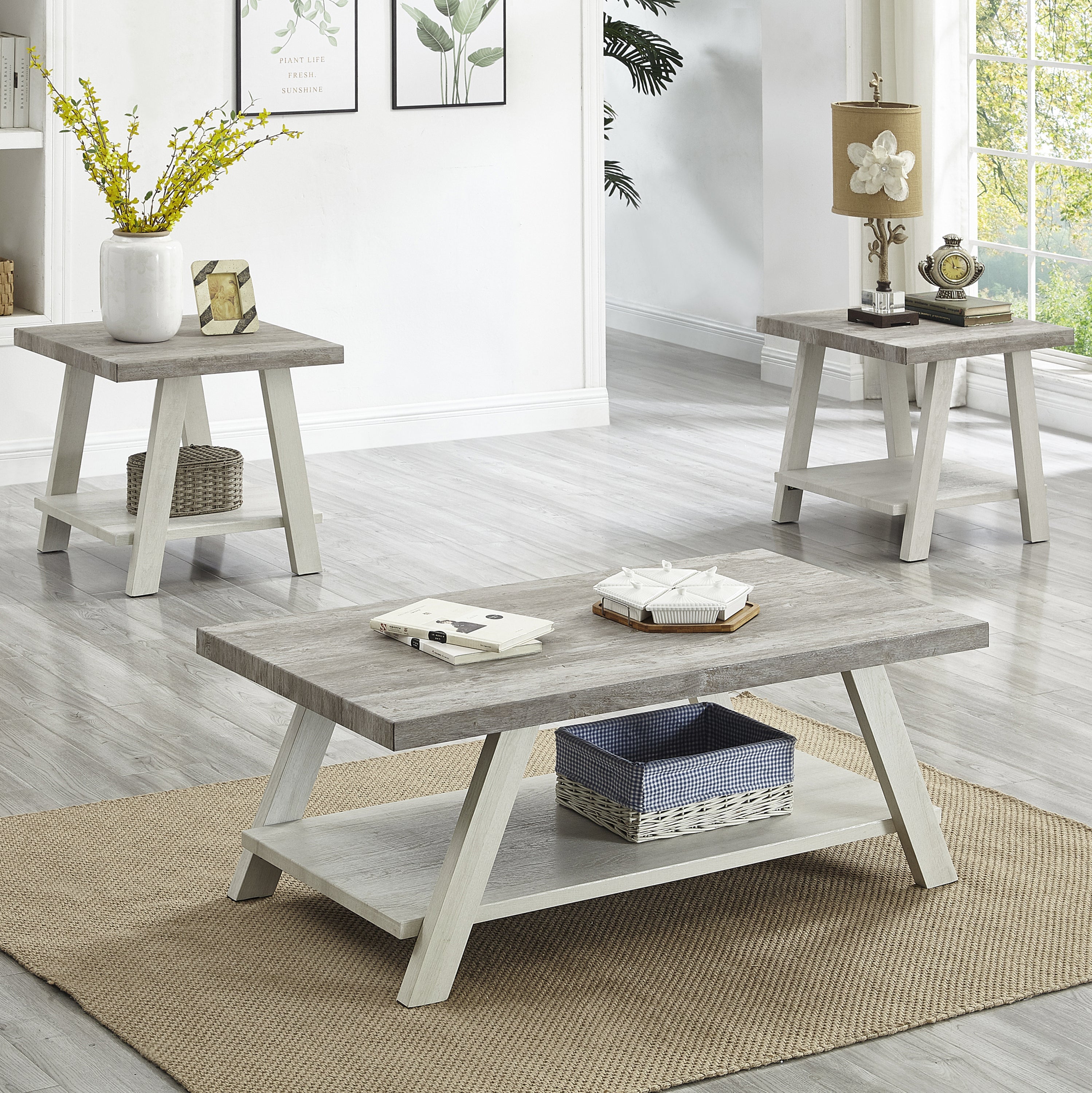 Athens Contemporary 3-Piece Table Set