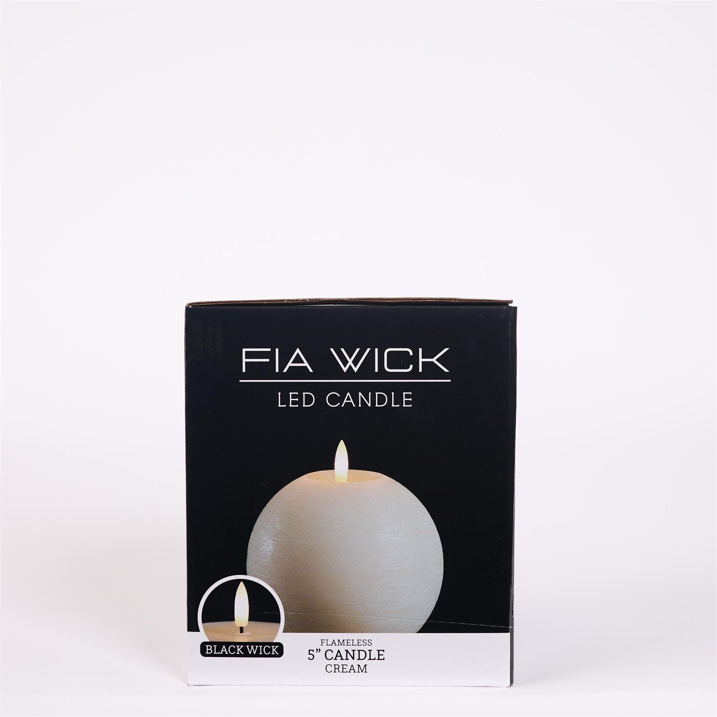FIA Wick Ivory Round Candle, Set of 2