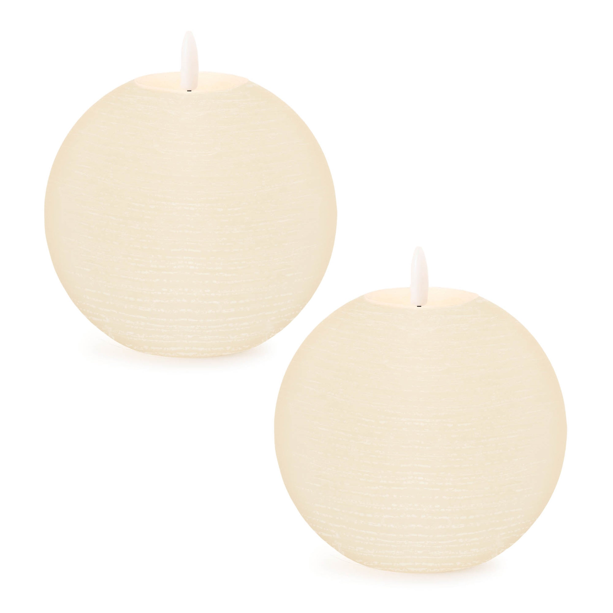 FIA Wick Ivory Round Candle, Set of 2