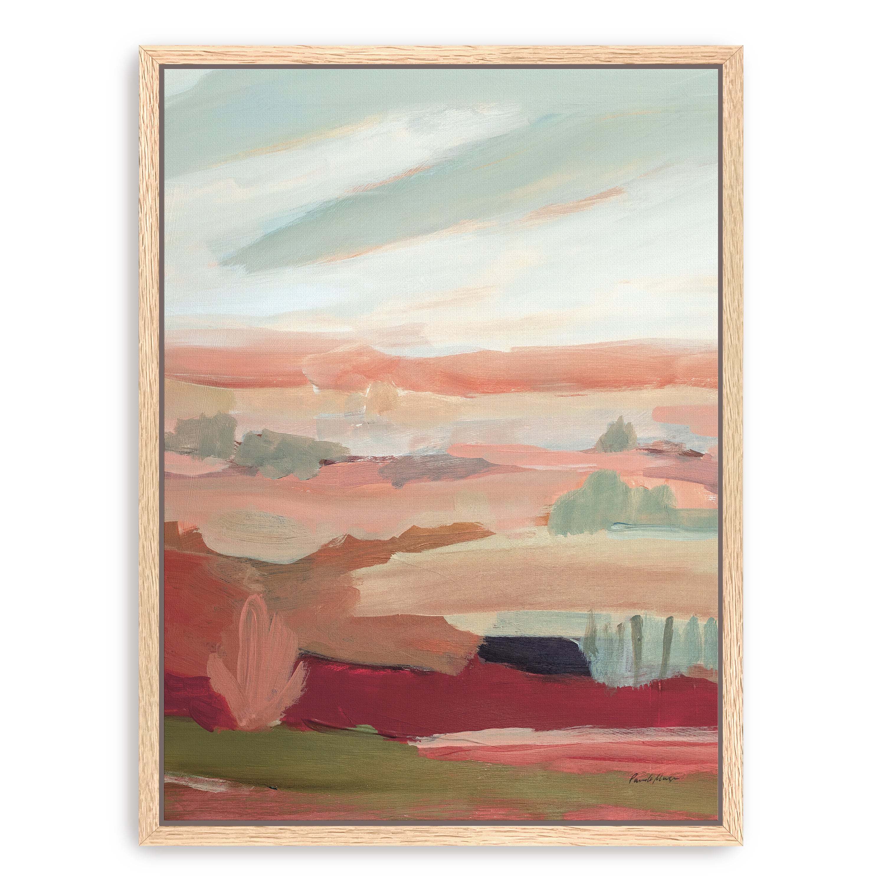 Novemeber Layers Pink  Canvas Giclee