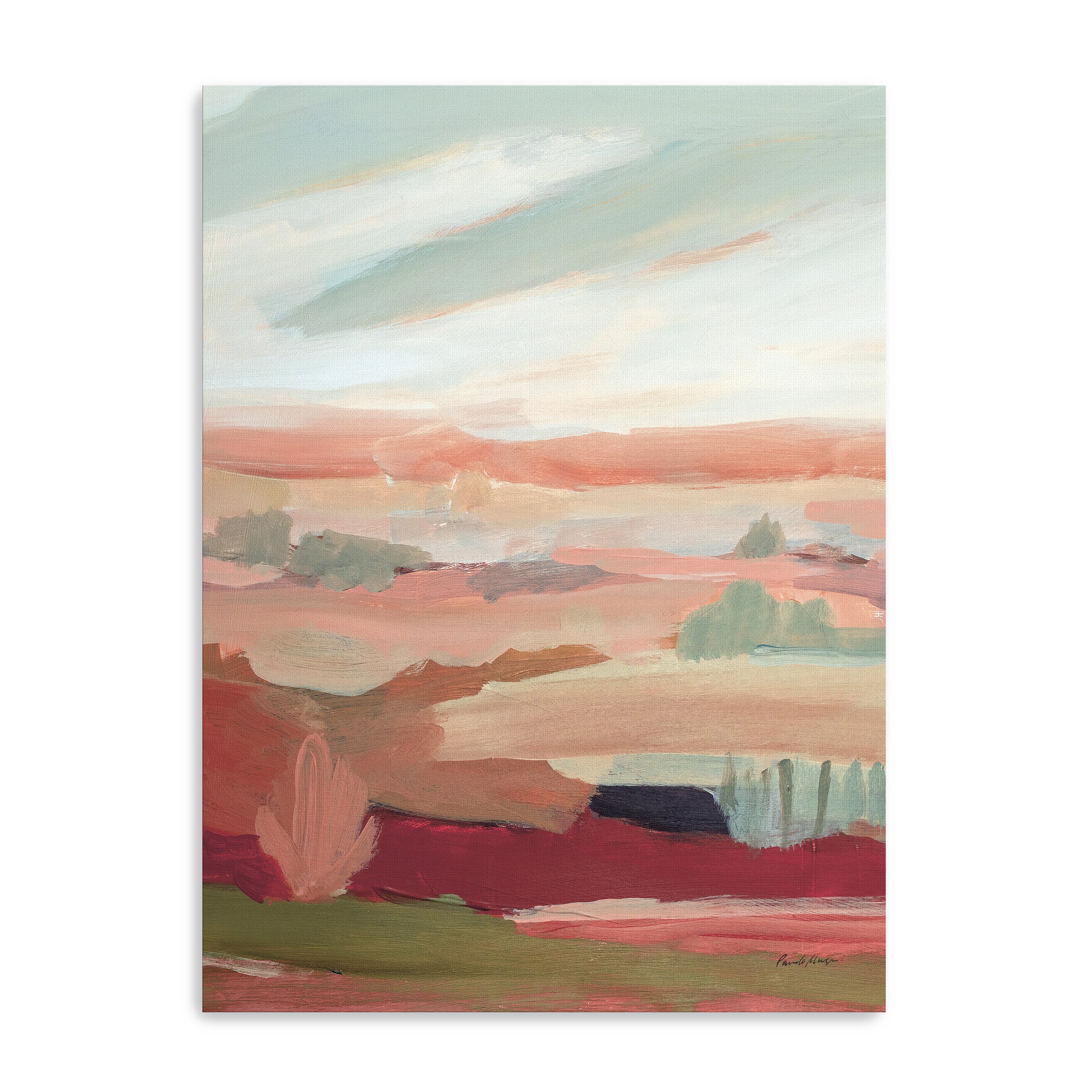 Novemeber Layers Pink  Canvas Giclee